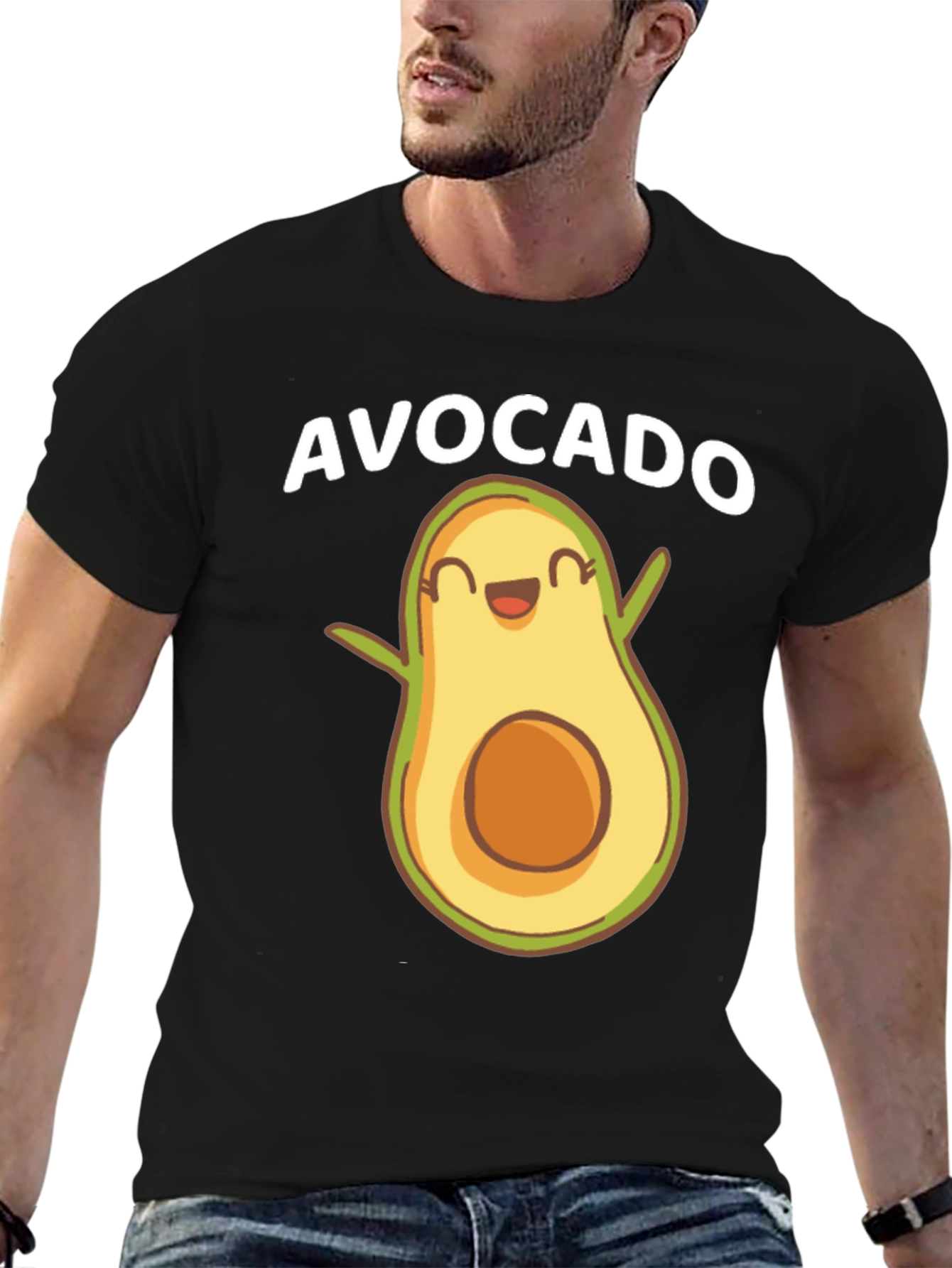 Funny Avocado Graphic Tee - Black
