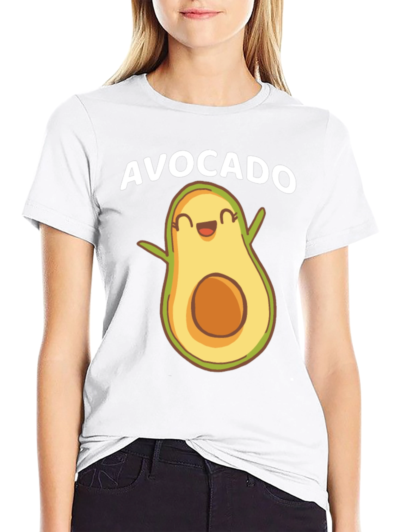 Funny Avocado Graphic Tee - Black