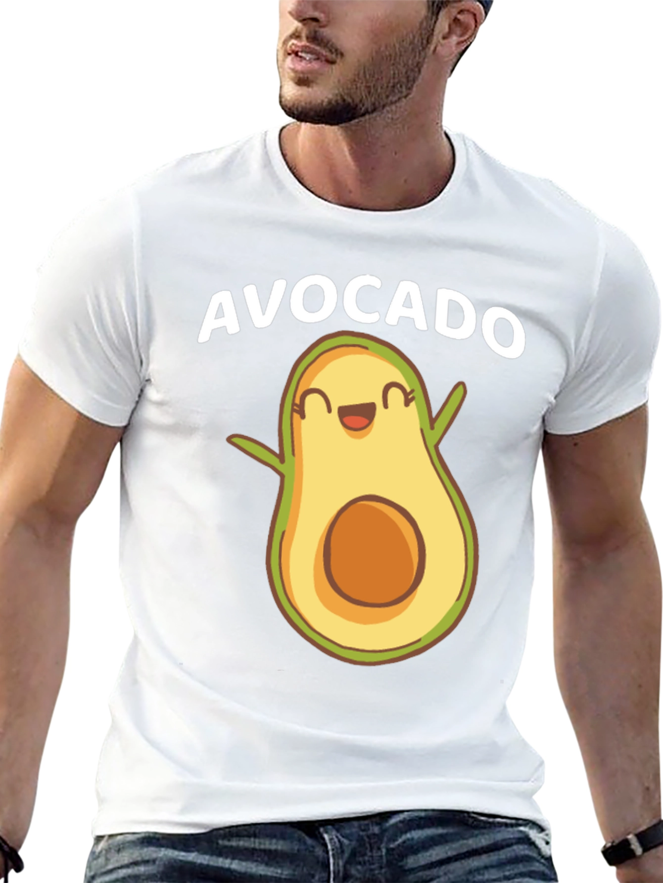 Funny Avocado Graphic Tee - Black