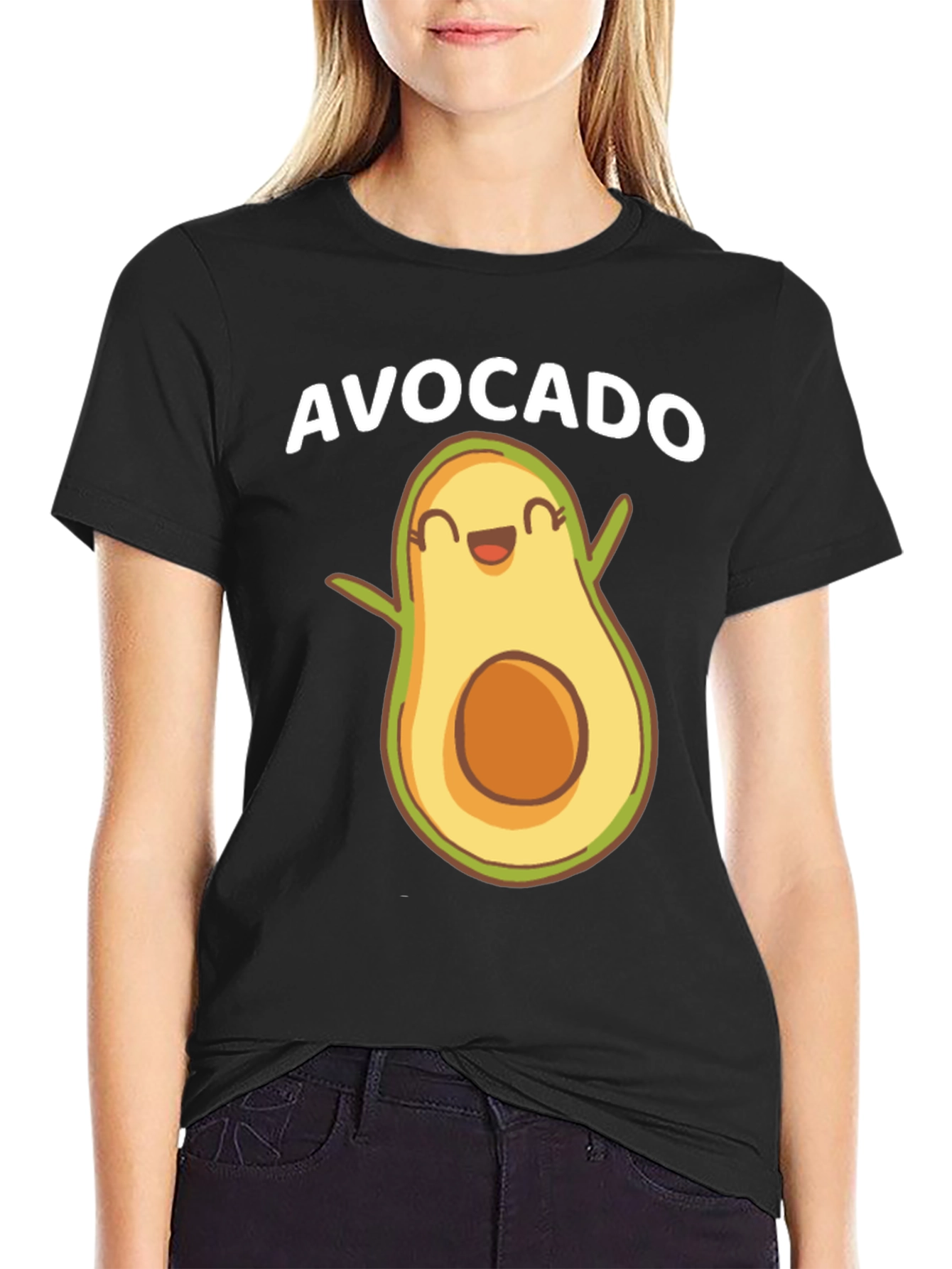 Funny Avocado Graphic Tee - Black