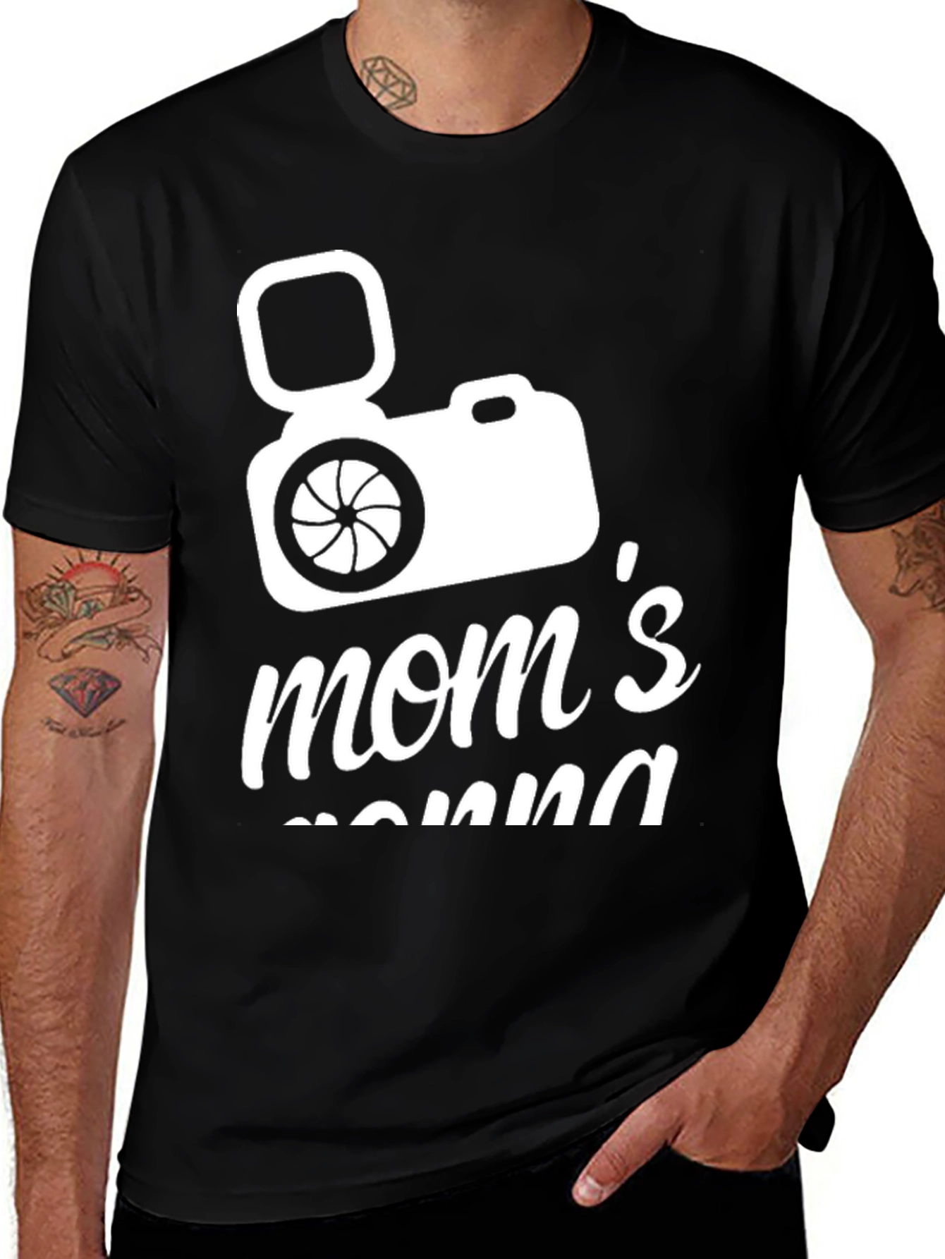Moms Camera Black T-Shirt