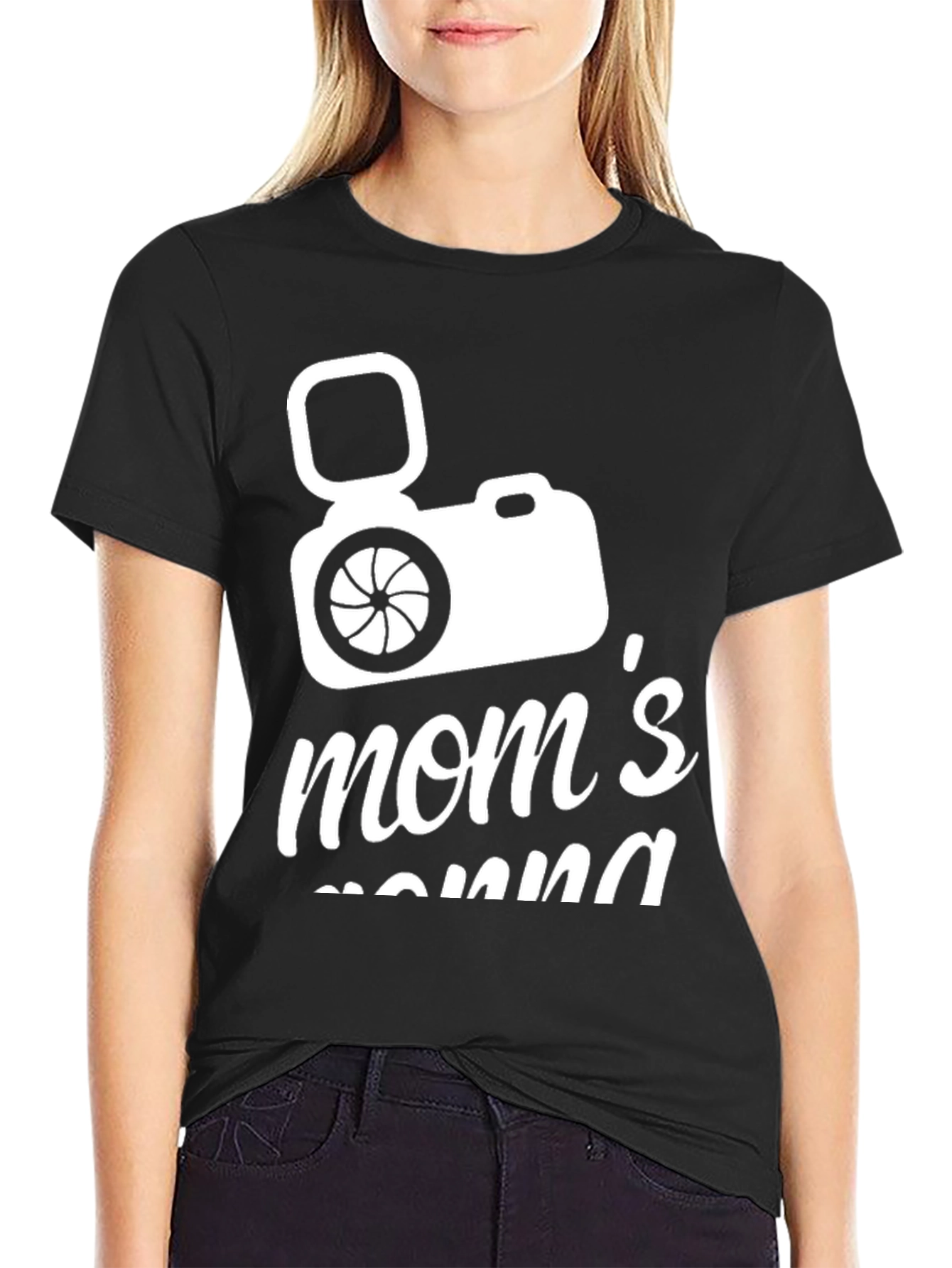 Moms Camera Black T-Shirt