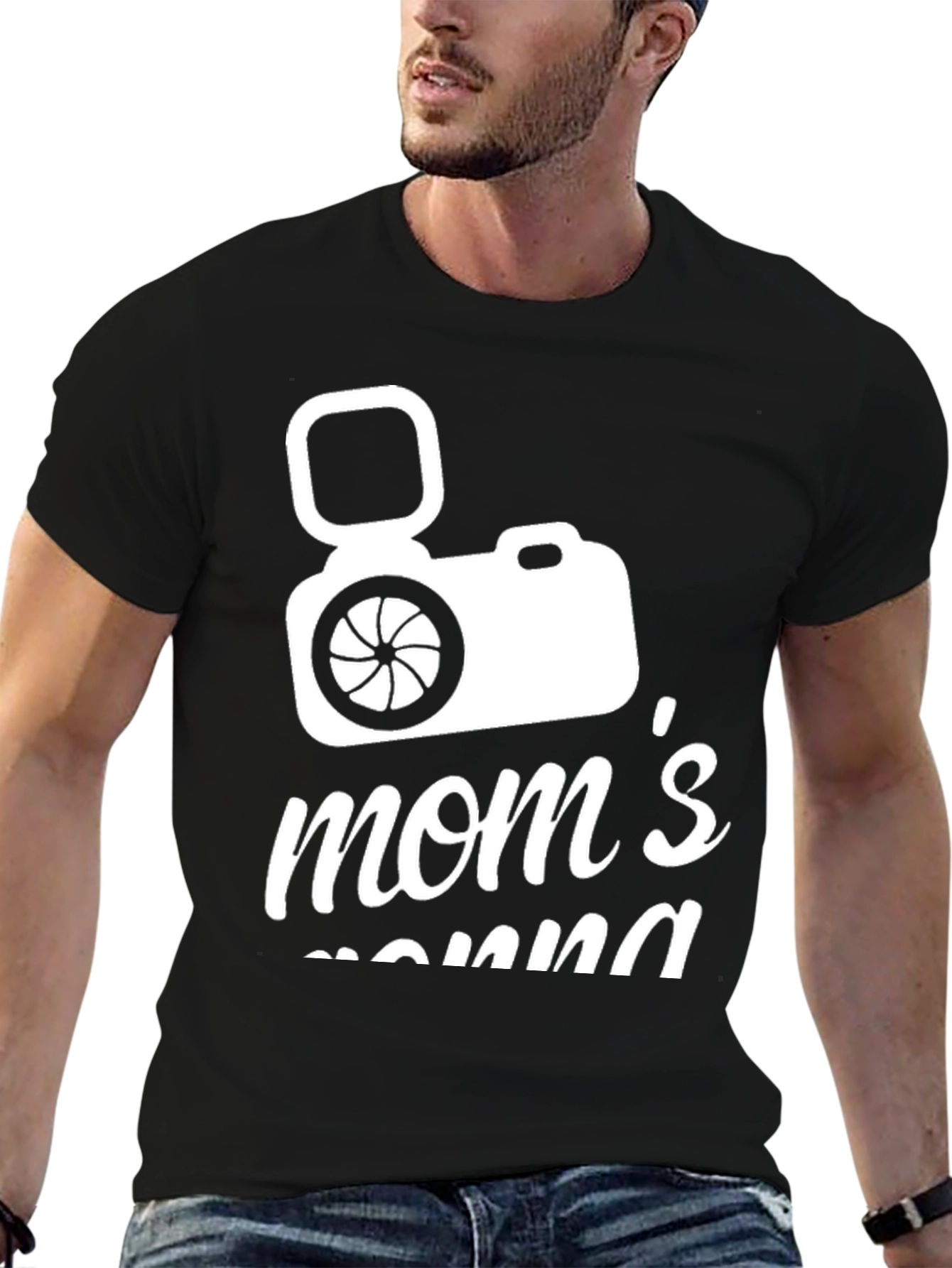 Moms Camera Black T-Shirt