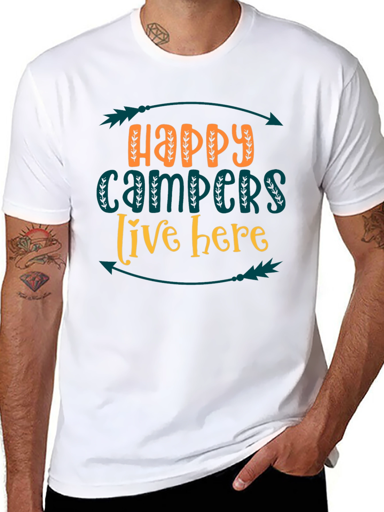 Happy Campers Tee - Live Here Adventure Shirt