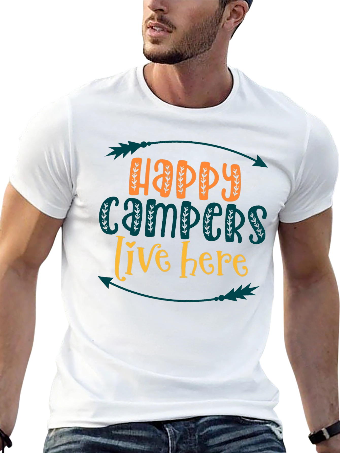 Happy Campers Tee - Live Here Adventure Shirt