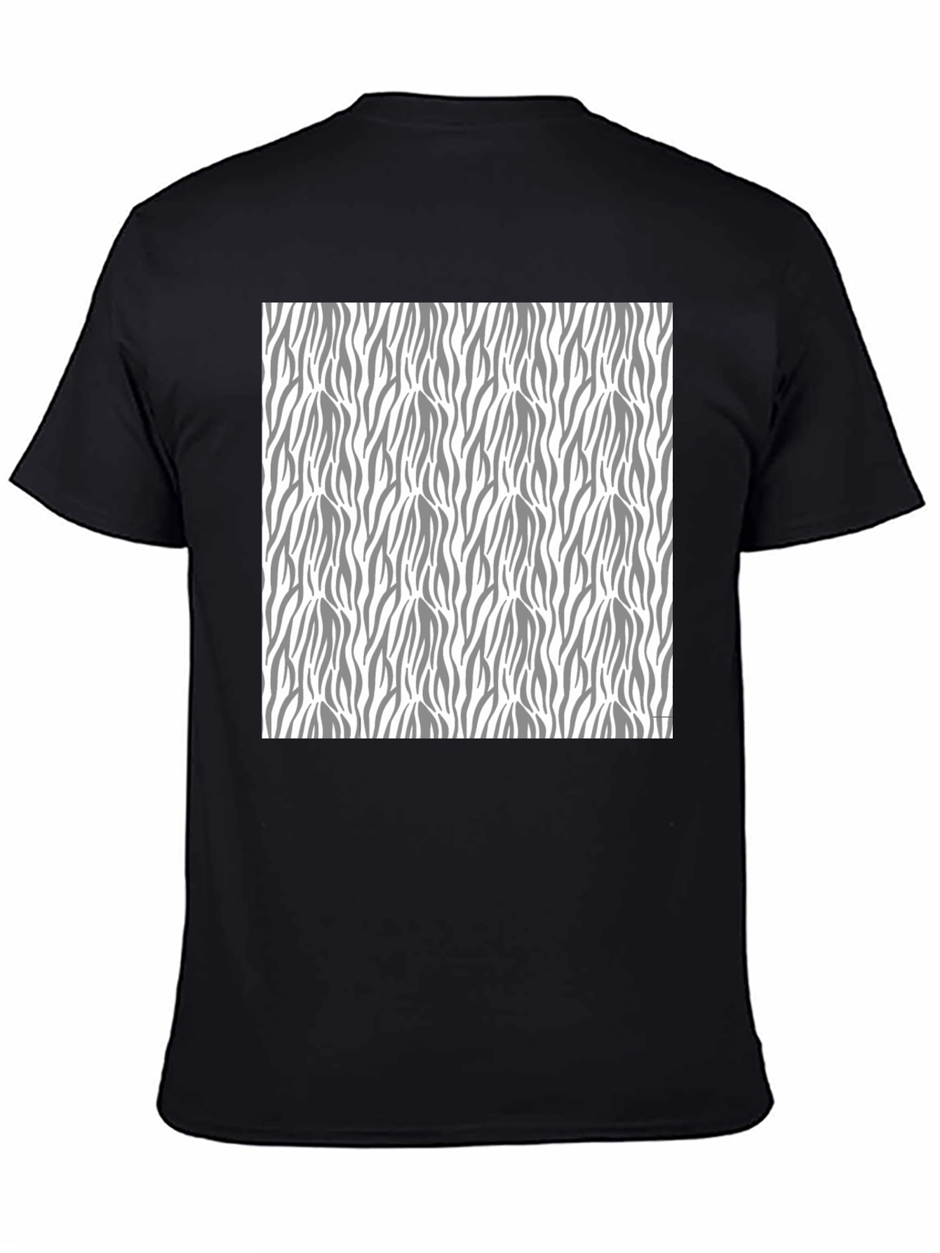 Stylish Black T-Shirt with Zebra Stripe Pattern