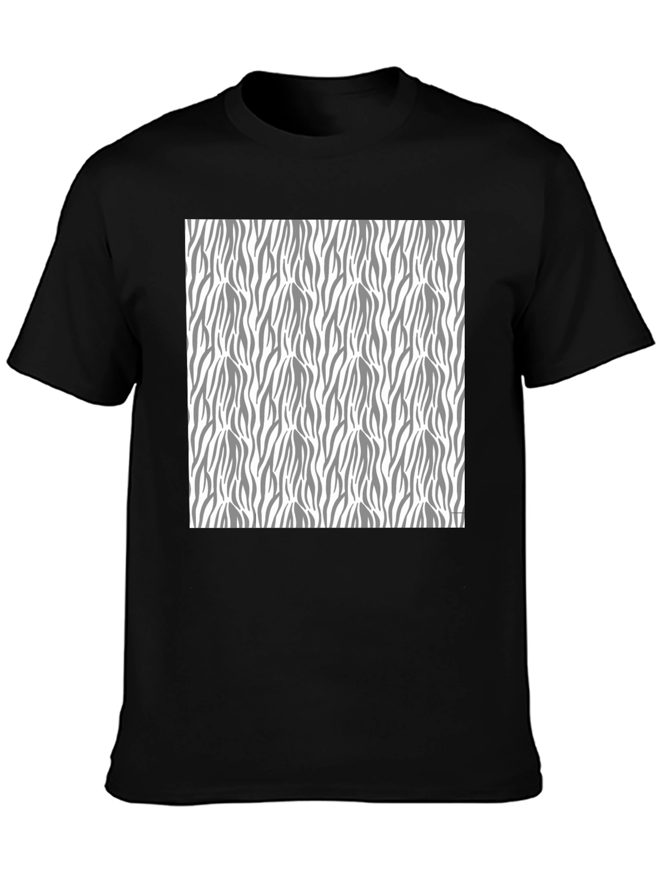 Stylish Black T-Shirt with Zebra Stripe Pattern