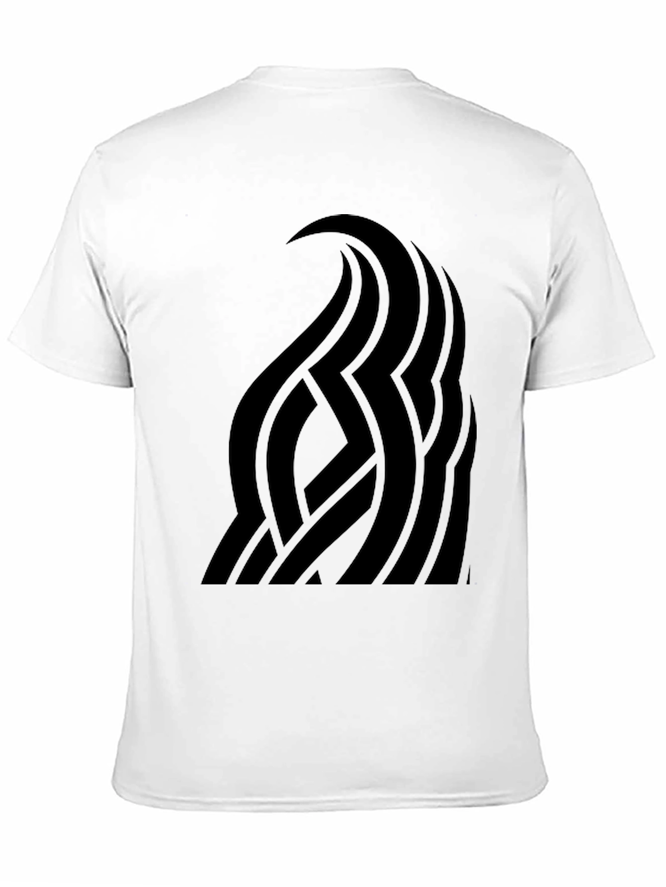 Mens Black Graphic Tee - Abstract Wave Design