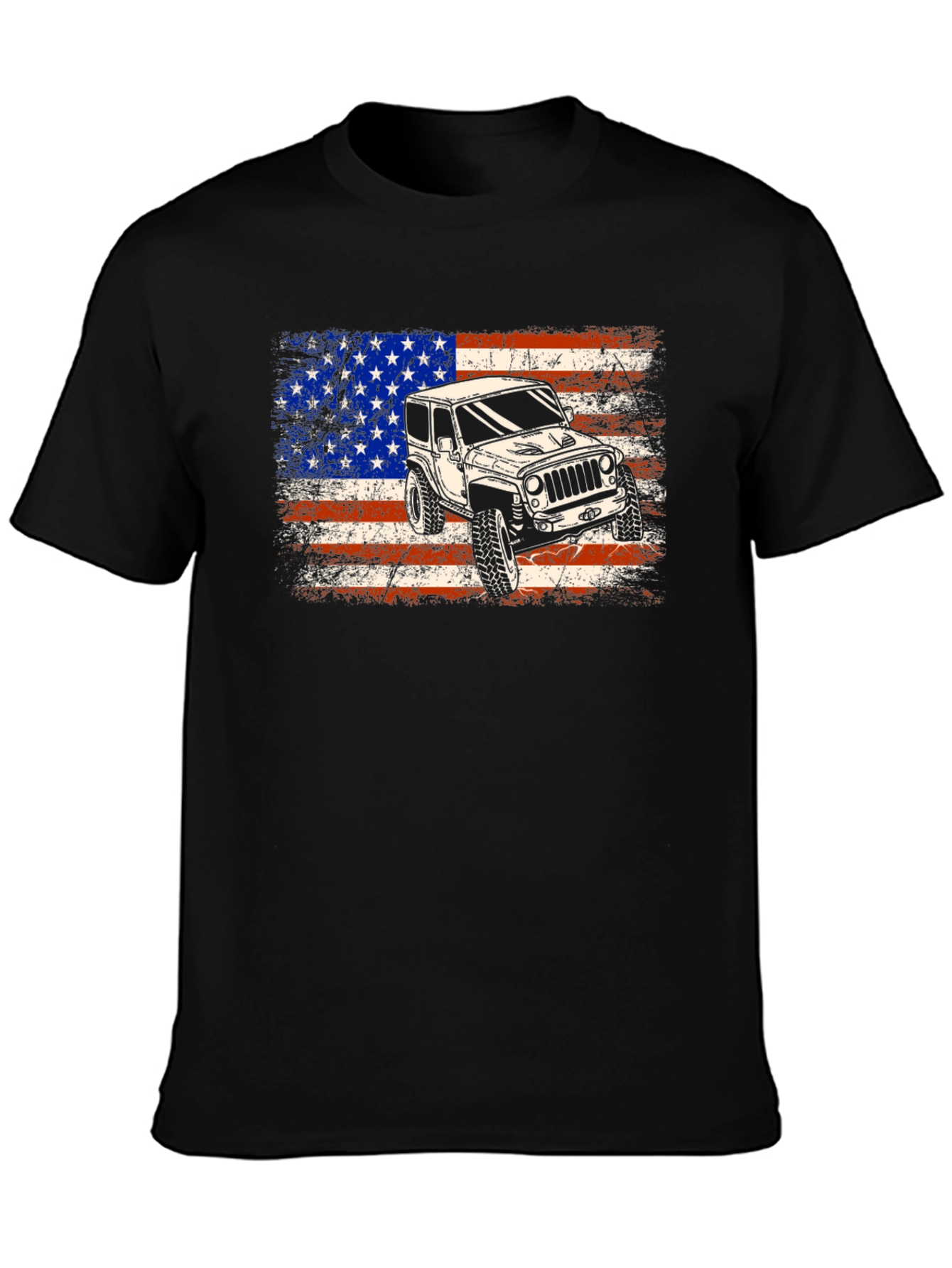 American Flag Jeep T-Shirt