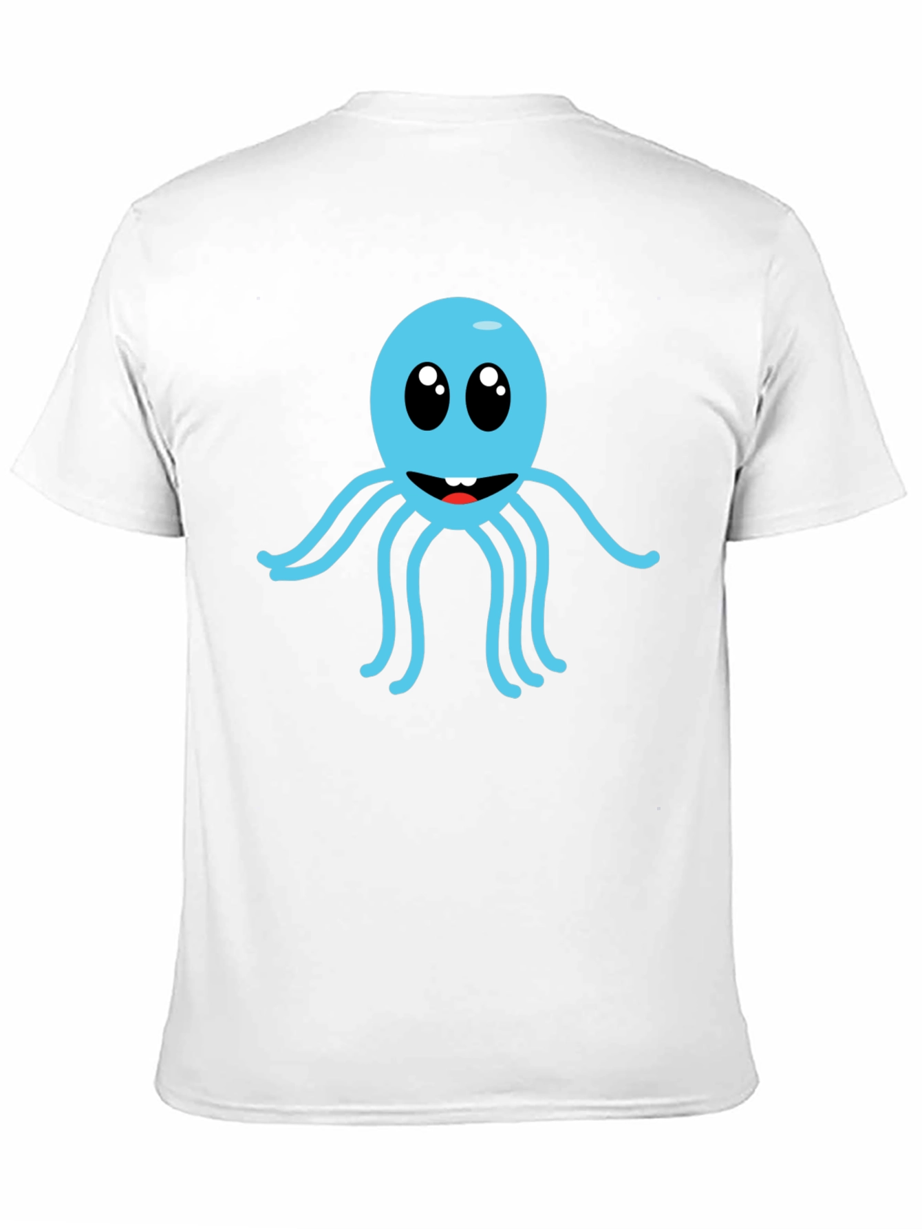 Cute Cartoon Octopus Graphic Tee - Black Cotton Shirt