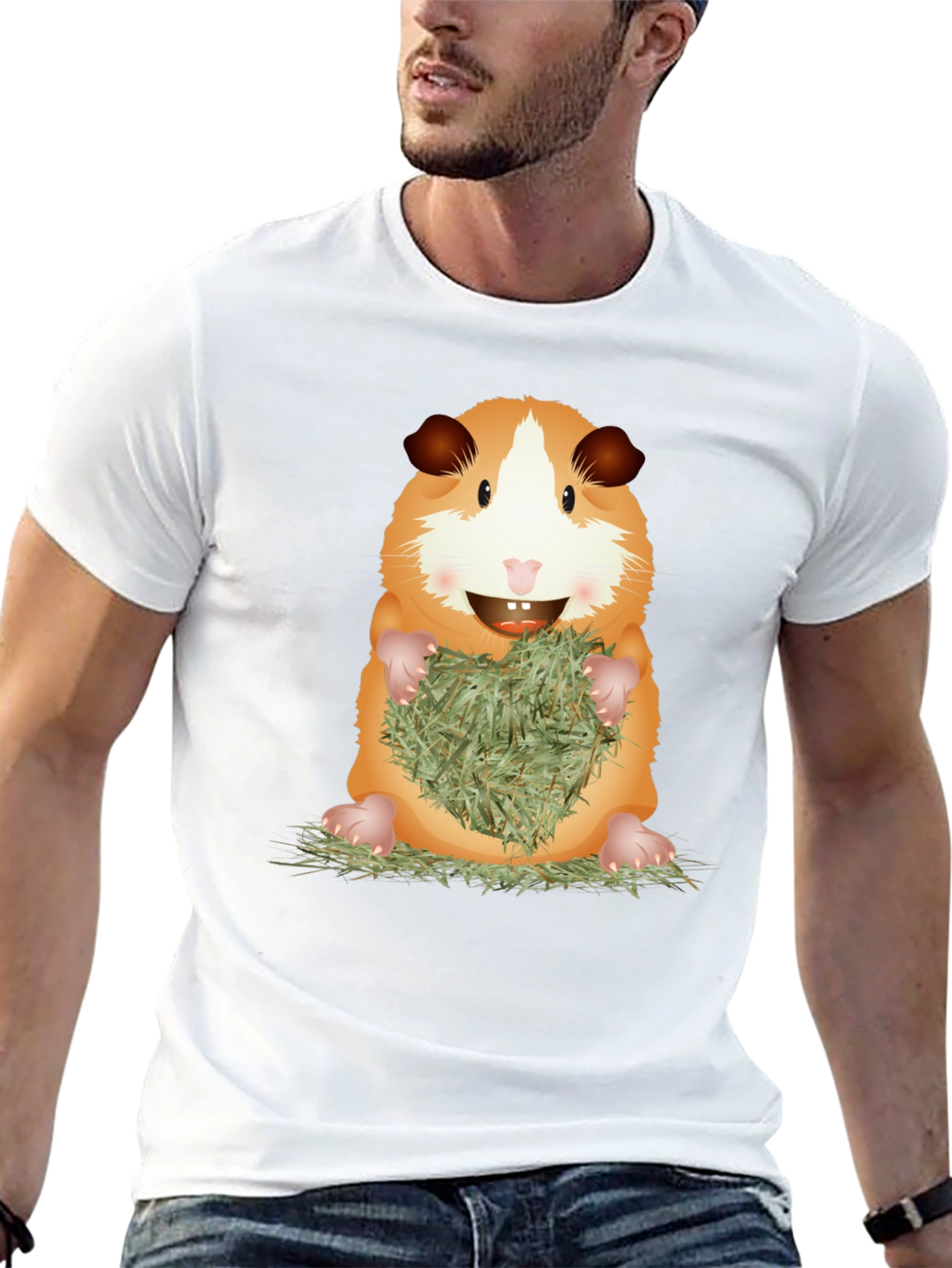 Cute Guinea Pig Holding Hay T-Shirt