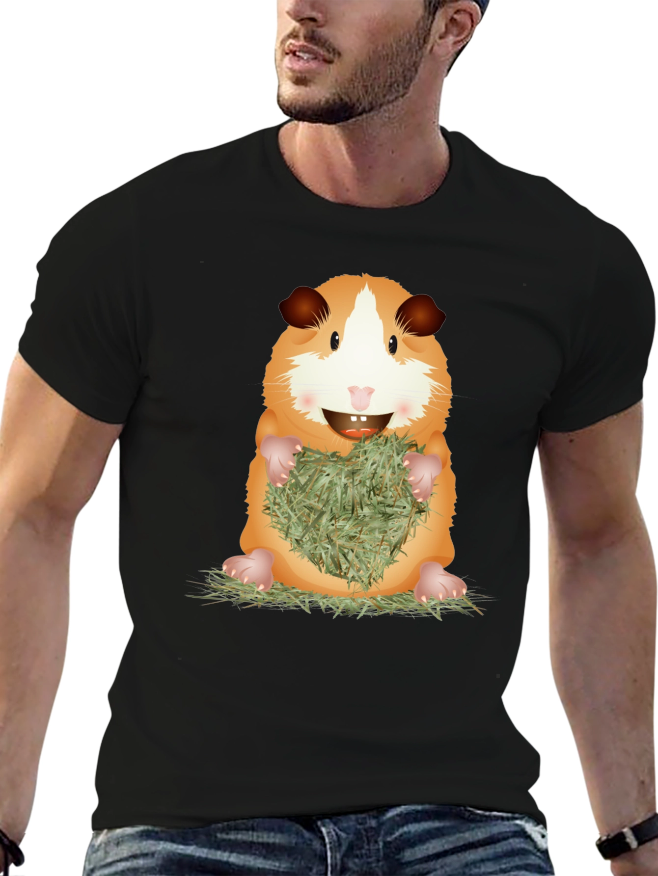 Cute Guinea Pig Holding Hay T-Shirt