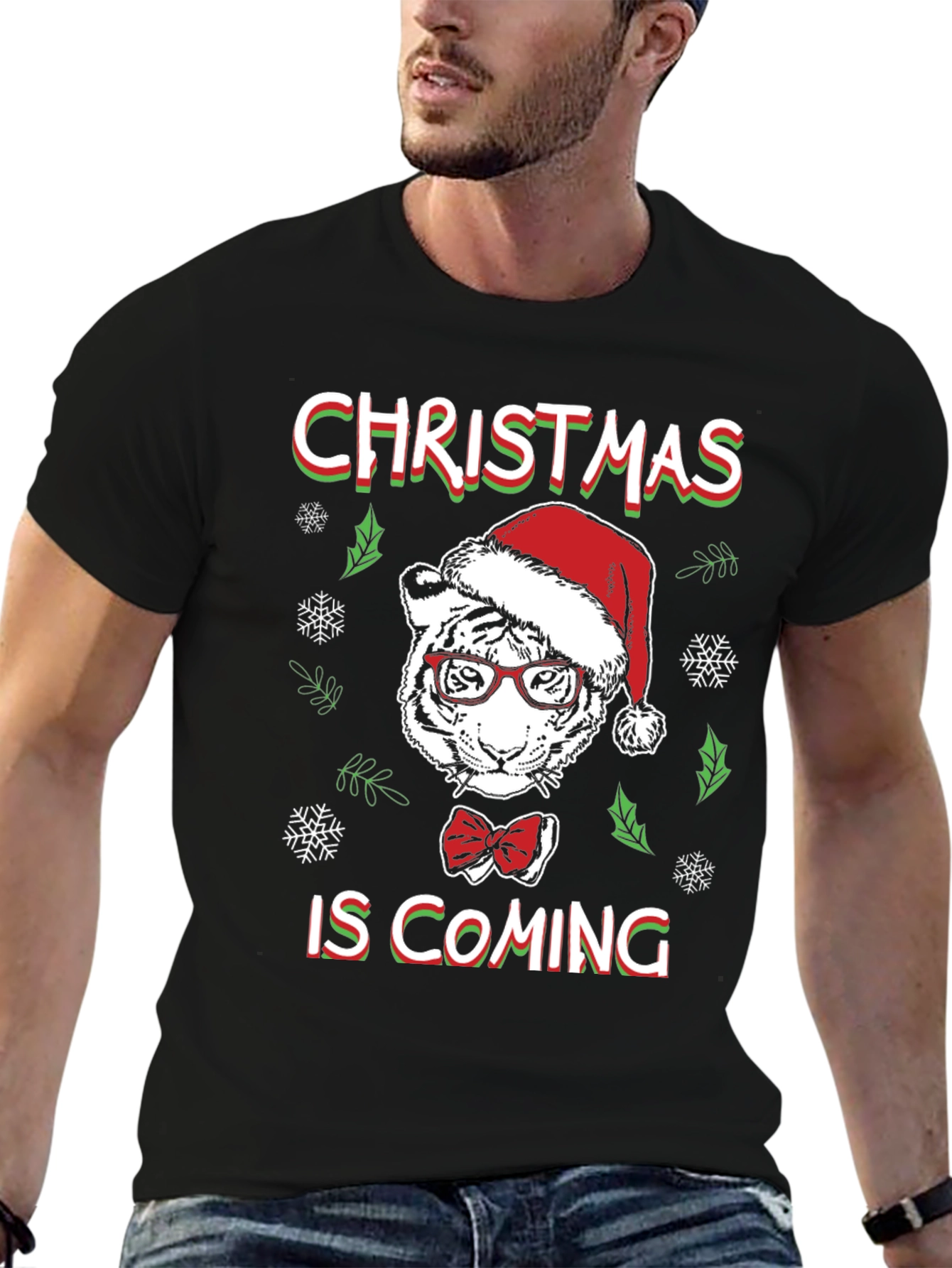 Christmas Tiger T-Shirt - Holiday Style