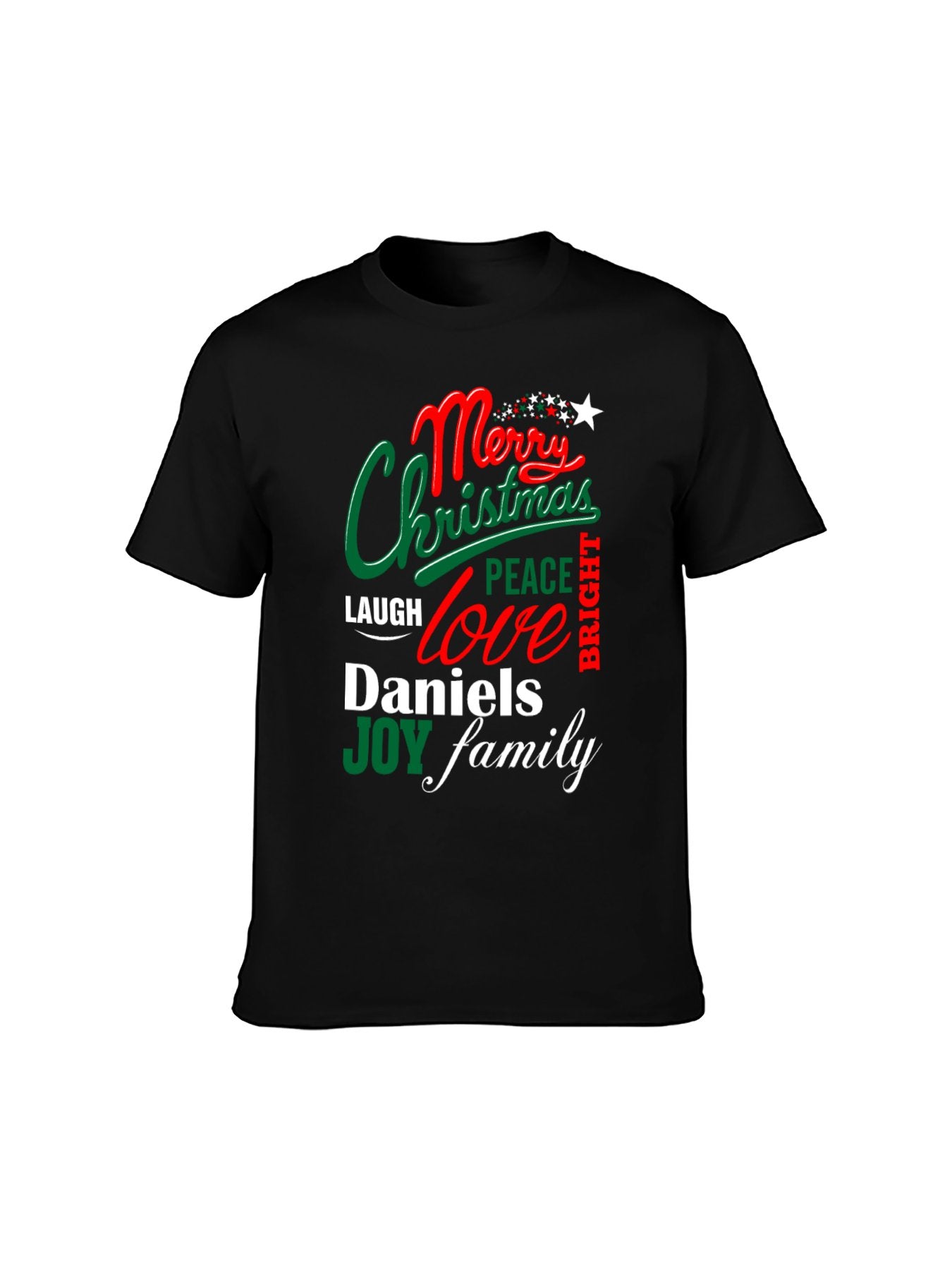 Merry Christmas Daniels Family Graphic T-Shirt - 100% Cotton, Christmas Exclusive for Family Gatherings & Casual Occasions