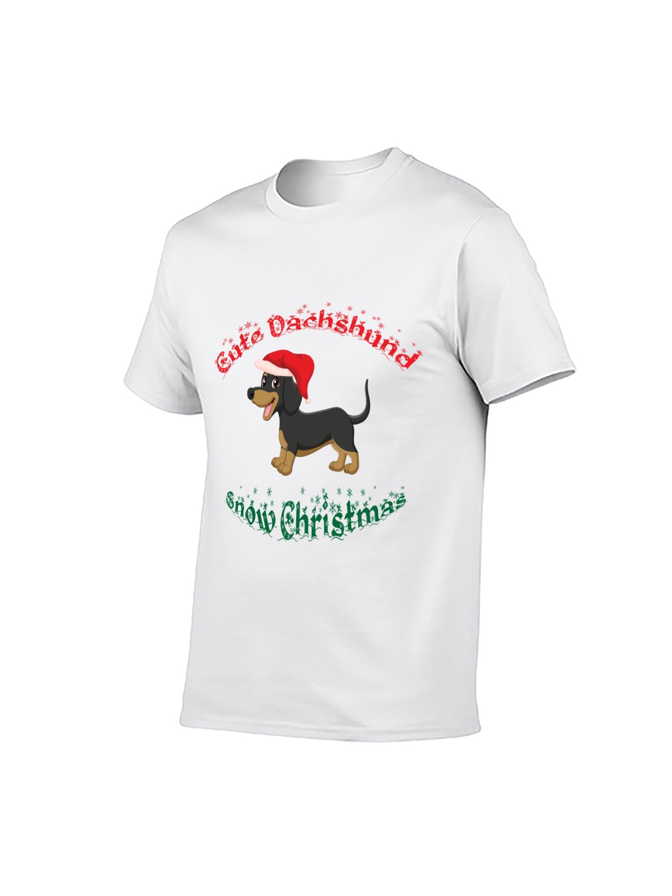 Cute Dachshund Snowy Christmas T-Shirt - 100% Cotton, Festive Exclusive for Holiday Gatherings & Casual Occasions