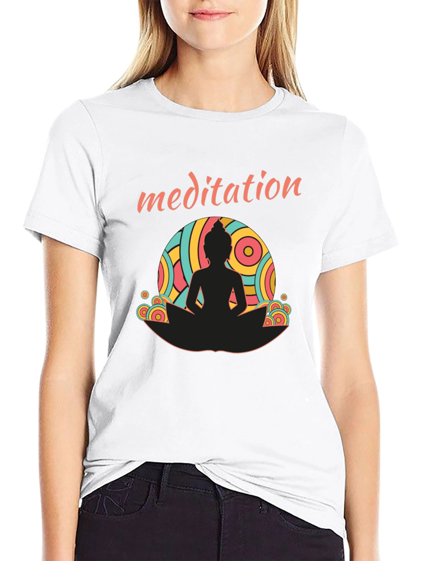 Meditation Buddha Graphic Tee - Unisex Black T-Shirt