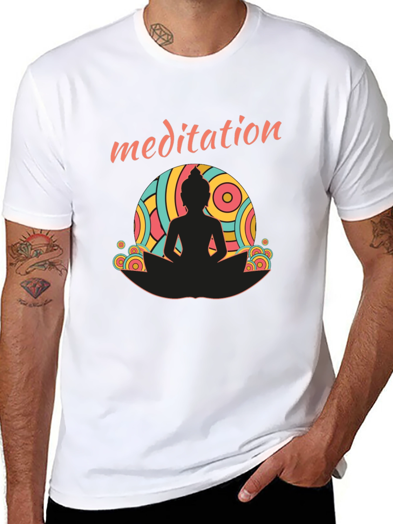 Meditation Buddha Graphic Tee - Unisex Black T-Shirt