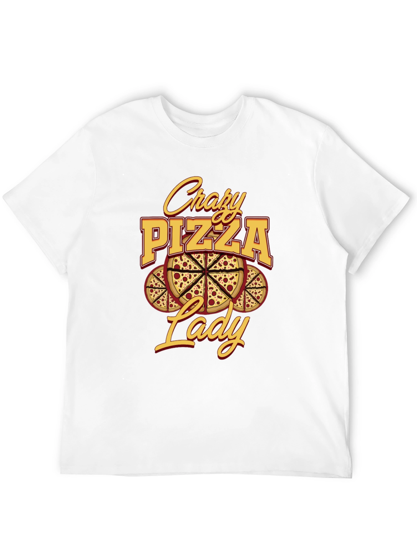 Crazy Pizza Lady Graphic Tee - Unisex Black T-Shirt