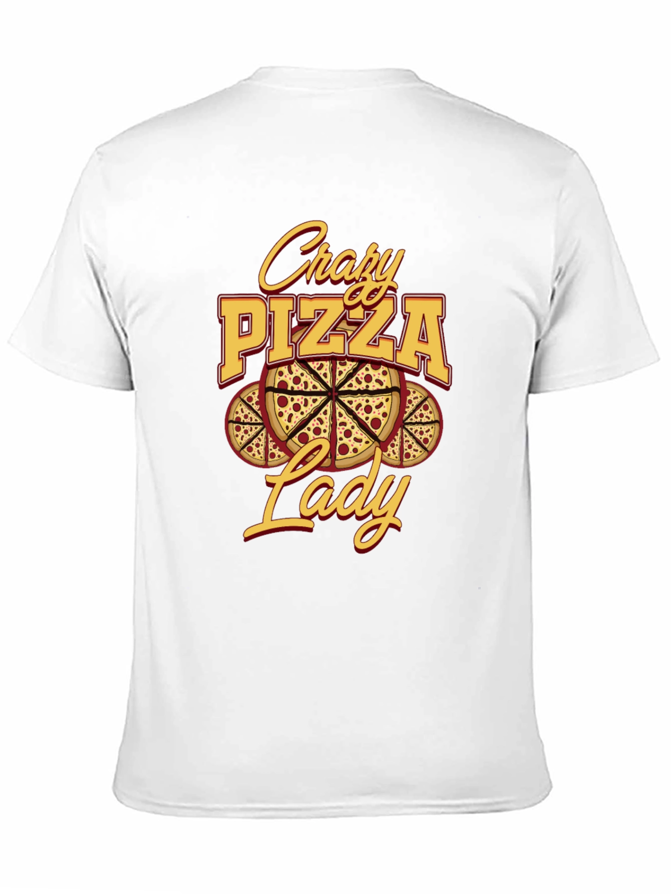 Crazy Pizza Lady Graphic Tee - Unisex Black T-Shirt