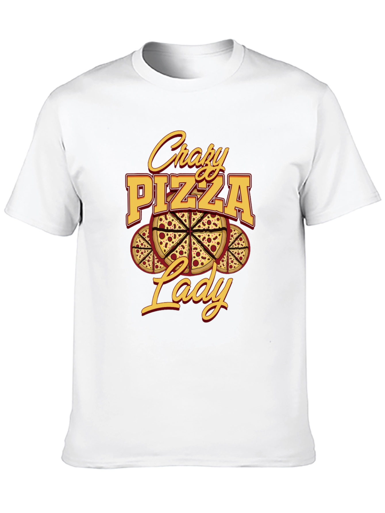 Crazy Pizza Lady Graphic Tee - Unisex Black T-Shirt