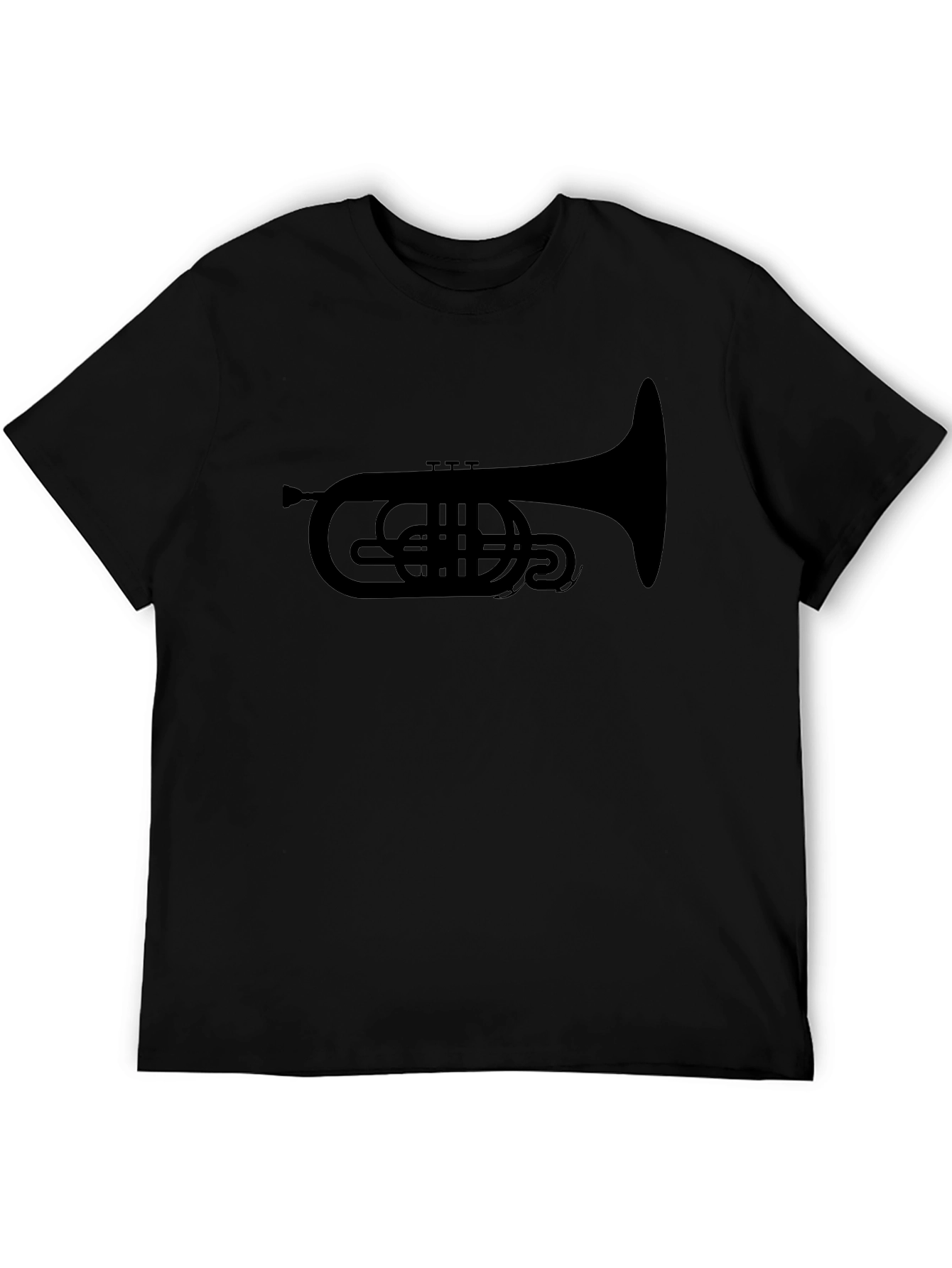 Black Trumpet Graphic Tee - Musical Instrument T-Shirt