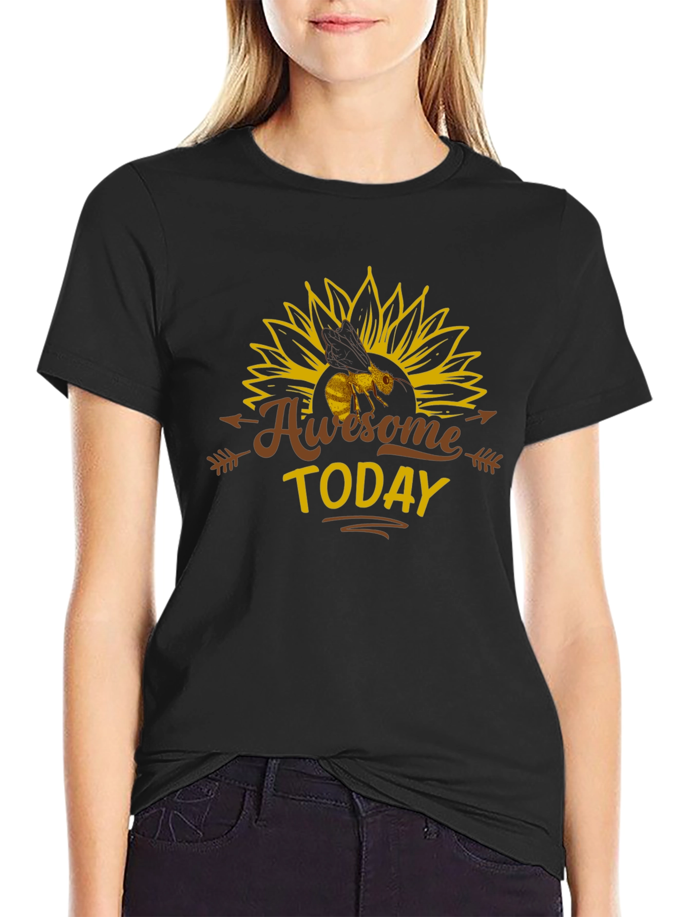 Awesome Today Bee Sunflower Graphic Tee