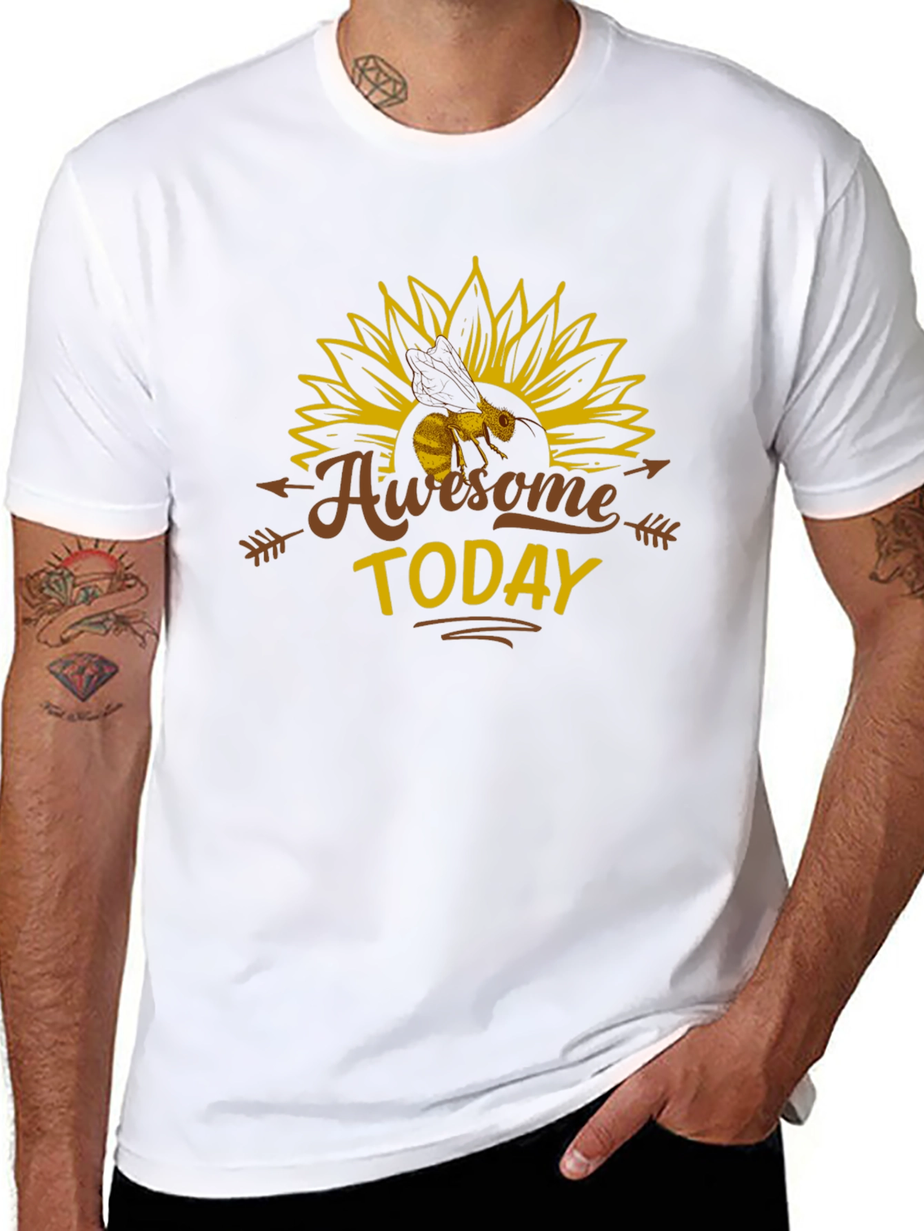 Awesome Today Bee Sunflower Graphic Tee