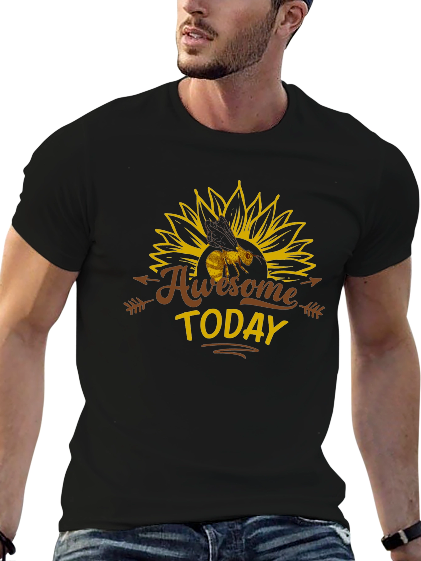 Awesome Today Bee Sunflower Graphic Tee