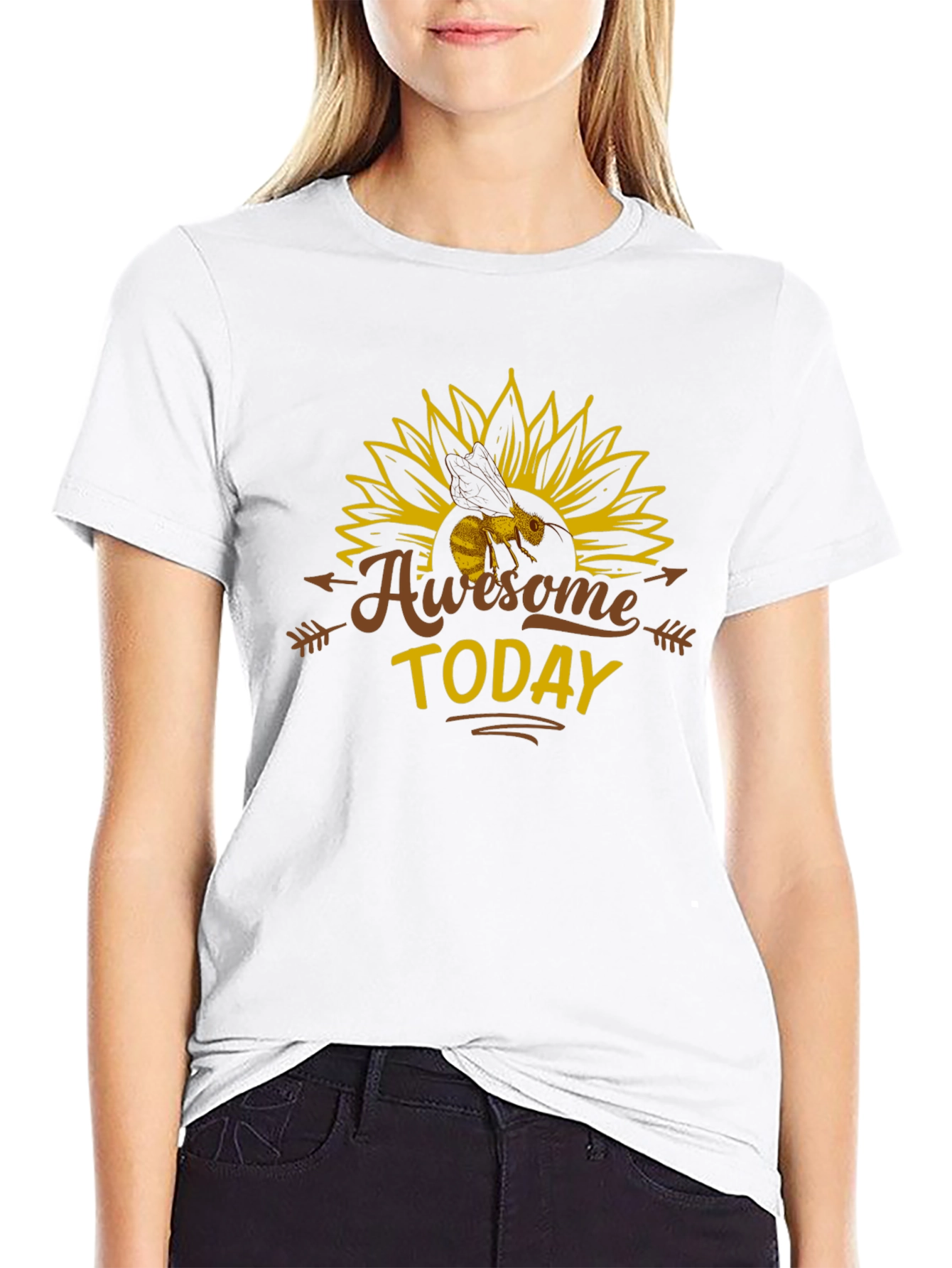 Awesome Today Bee Sunflower Graphic Tee