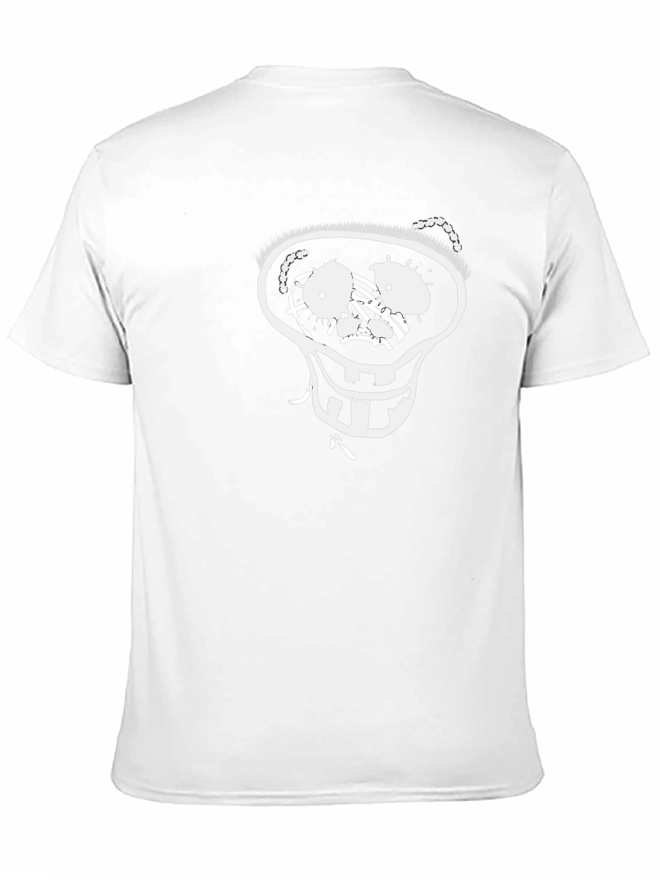 Mens Black T-Shirt with Cartoon Skull Design