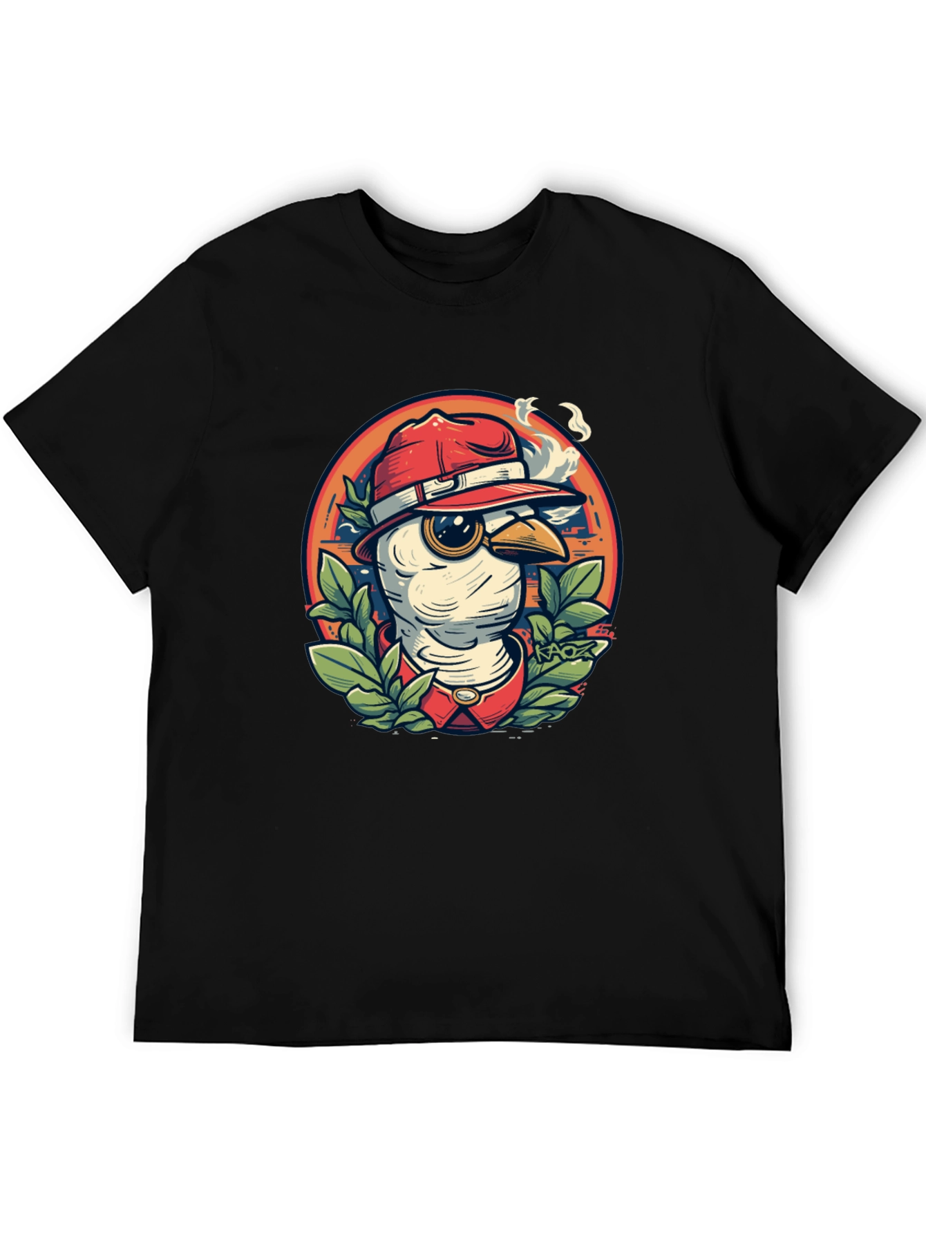 Cool Cartoon Bird T-Shirt - Black