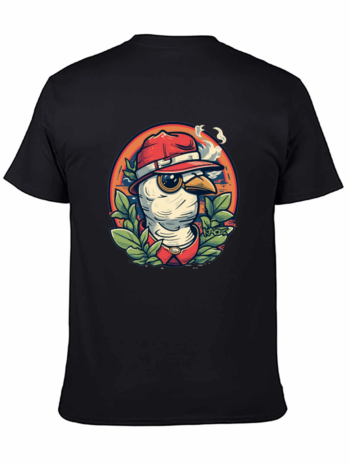 Cool Cartoon Bird T-Shirt - Black