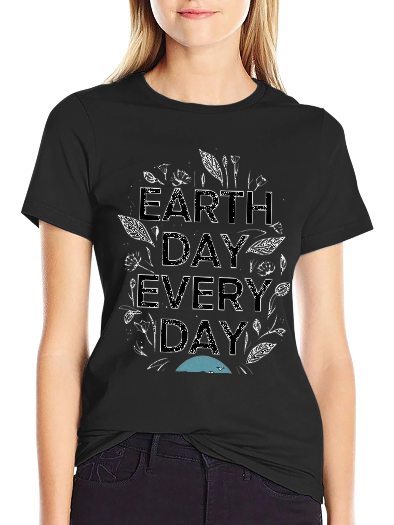 Earth Day Every Day Graphic Tee - Black