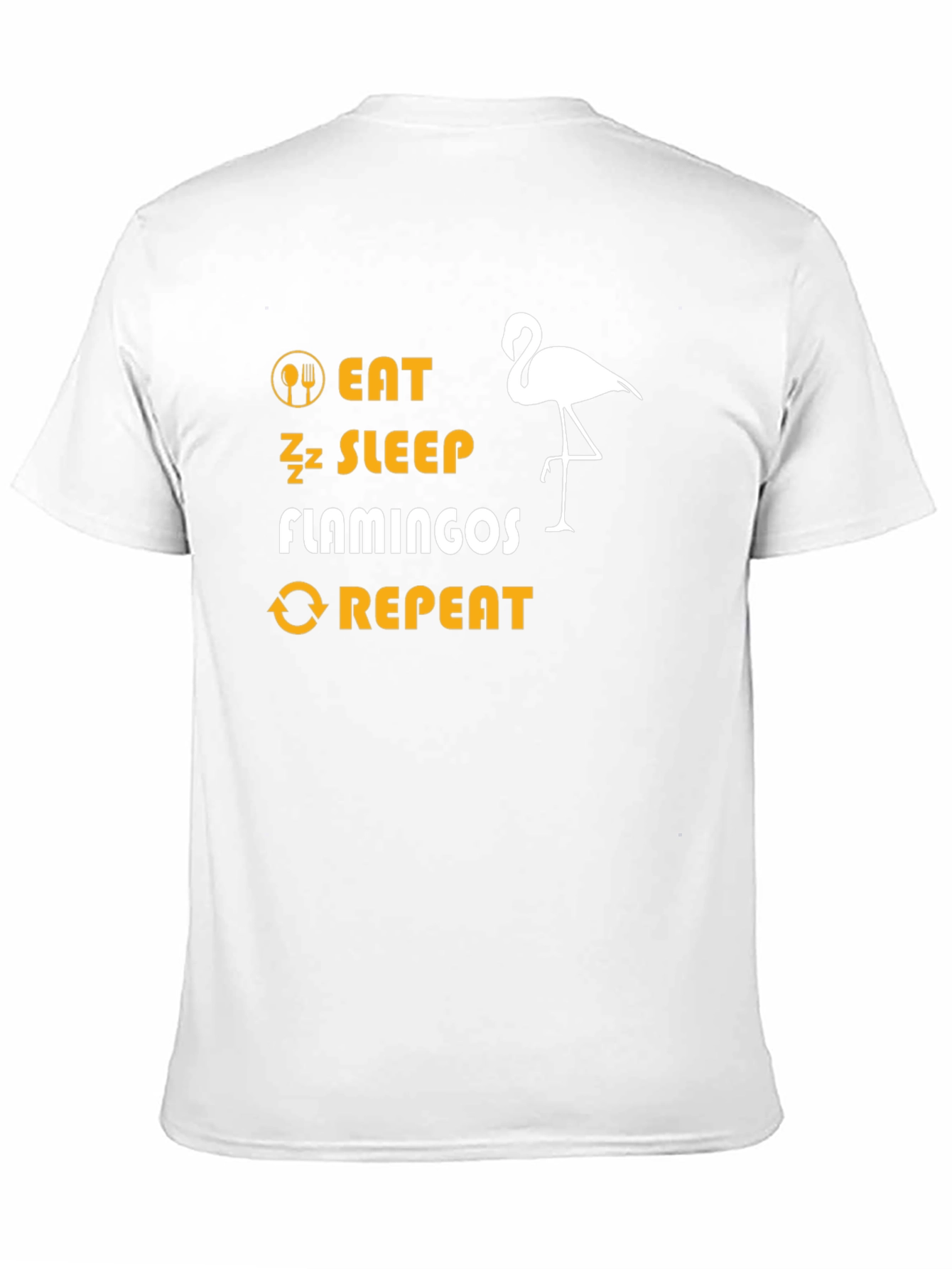 Eat Sleep Flamingos Repeat Black T-Shirt