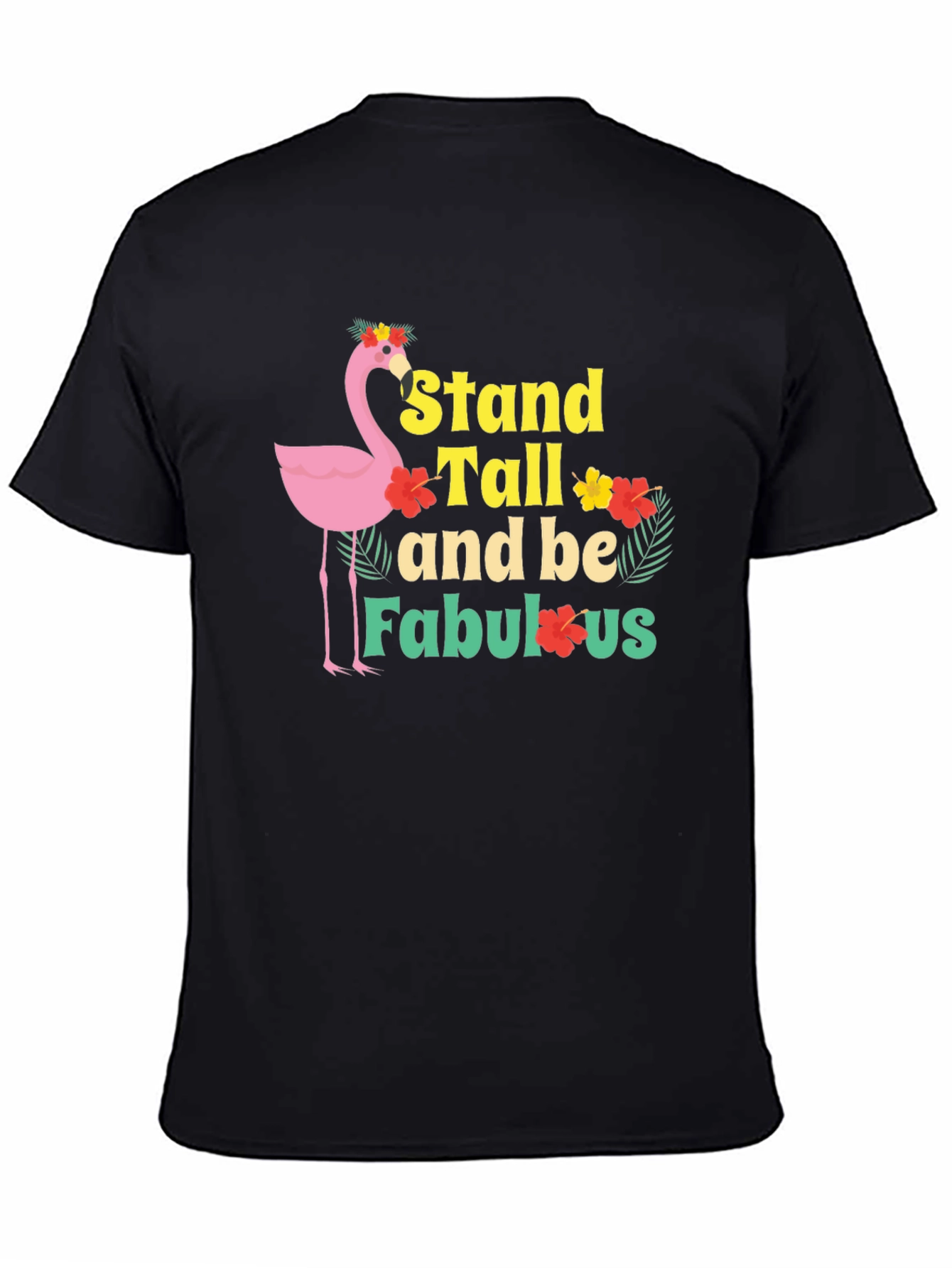 Stand Tall Flamingo Graphic Tee - Black