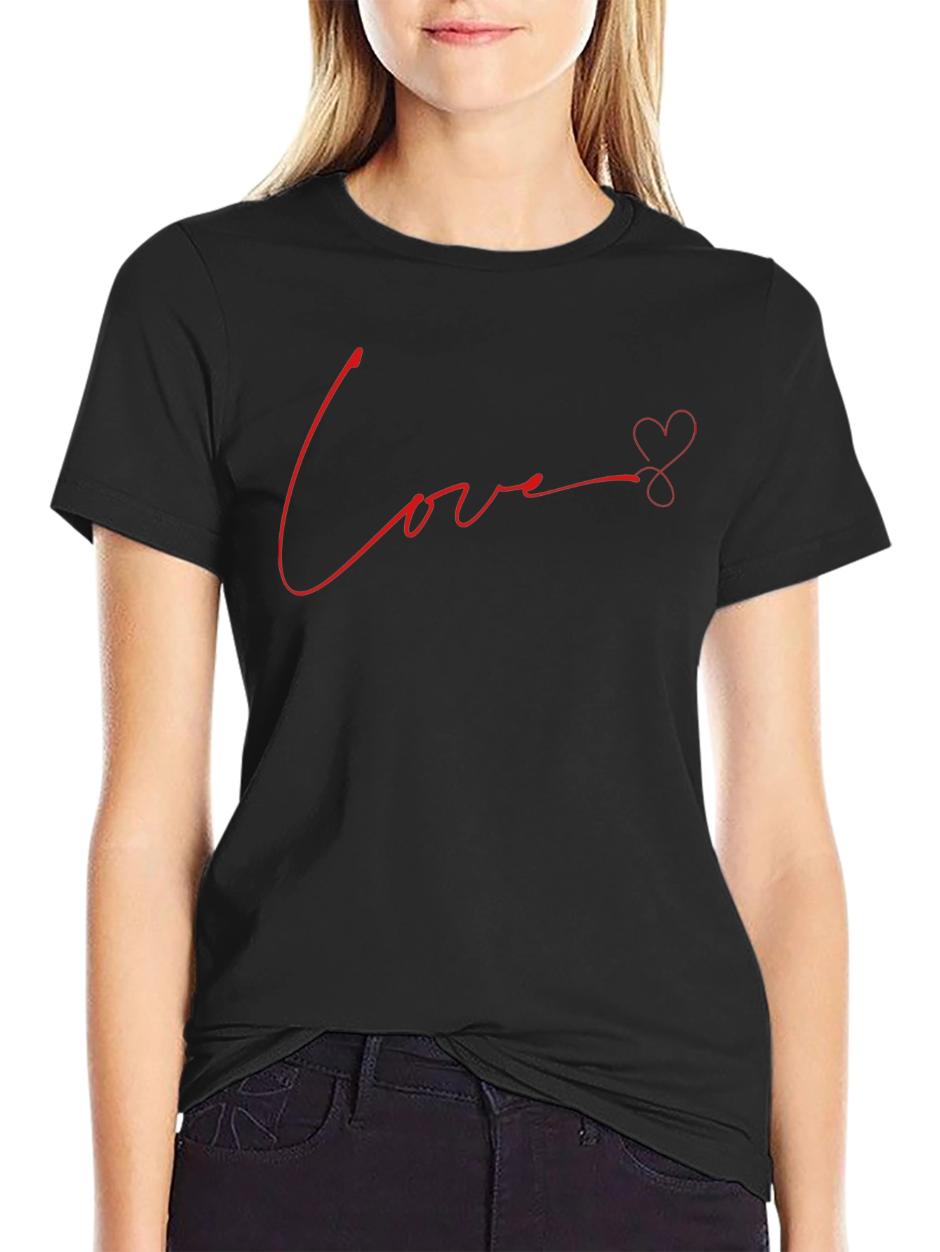 Love Heart Graphic Tee - Black T-Shirt