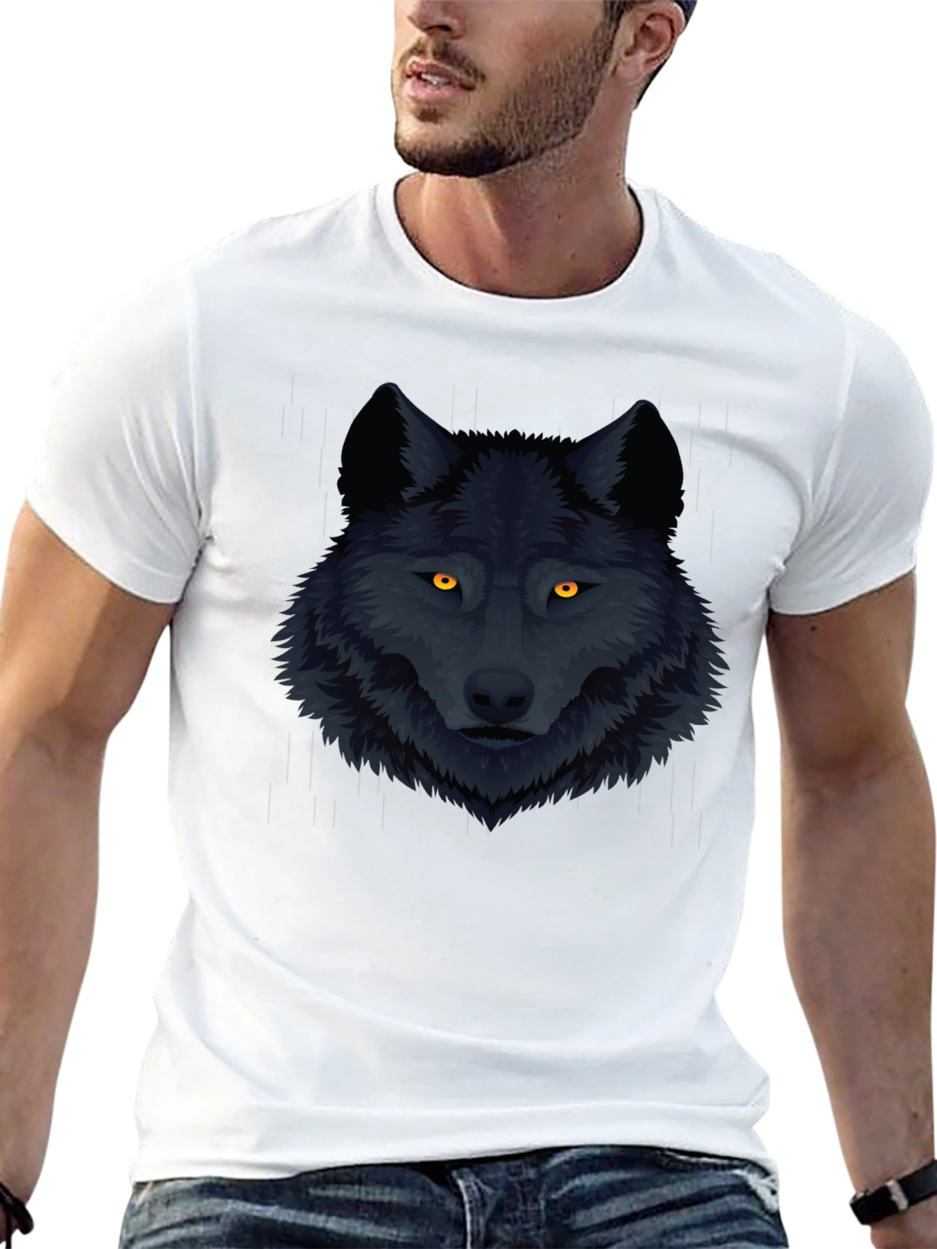 Black Wolf Graphic Tee - Mens Fashion T-Shirt