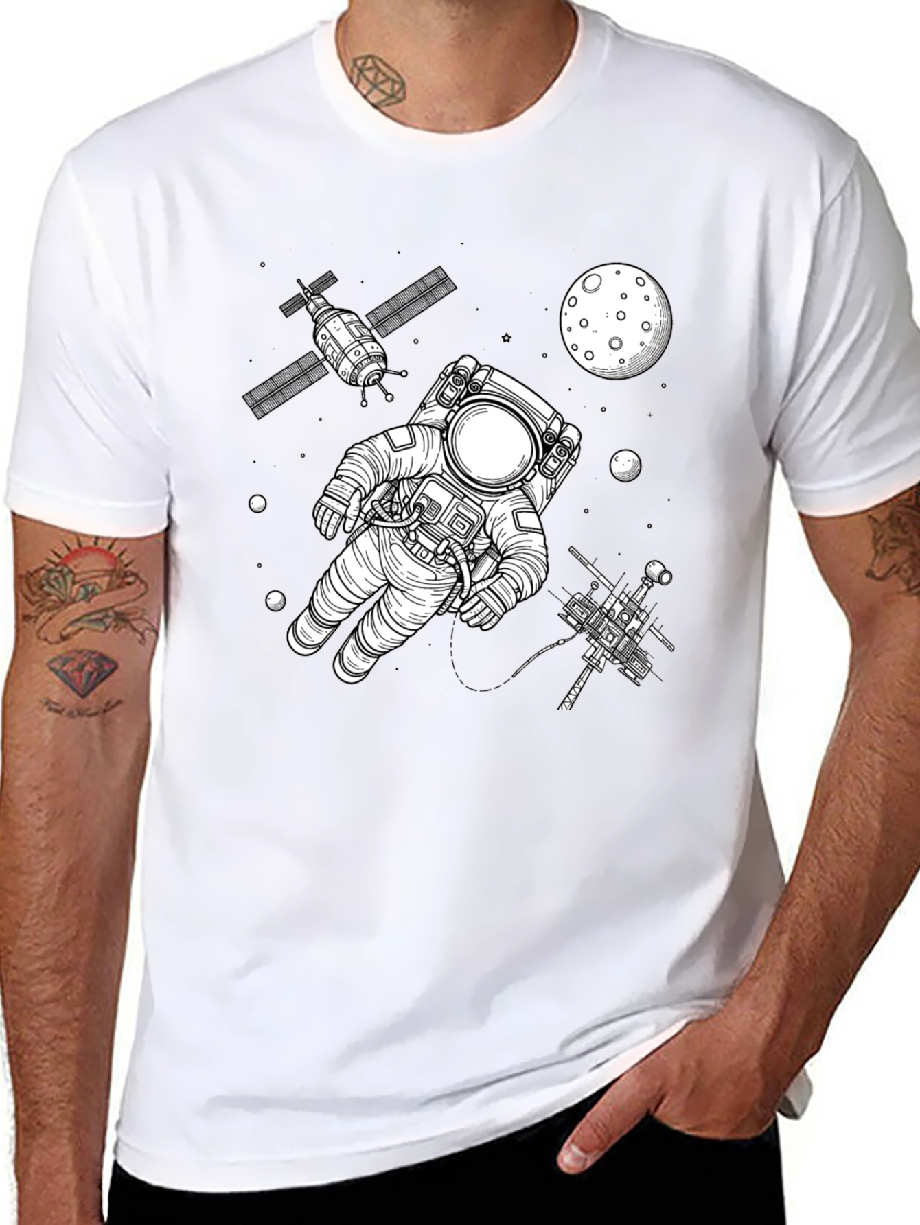 Astronaut in Space Graphic Tee - Black