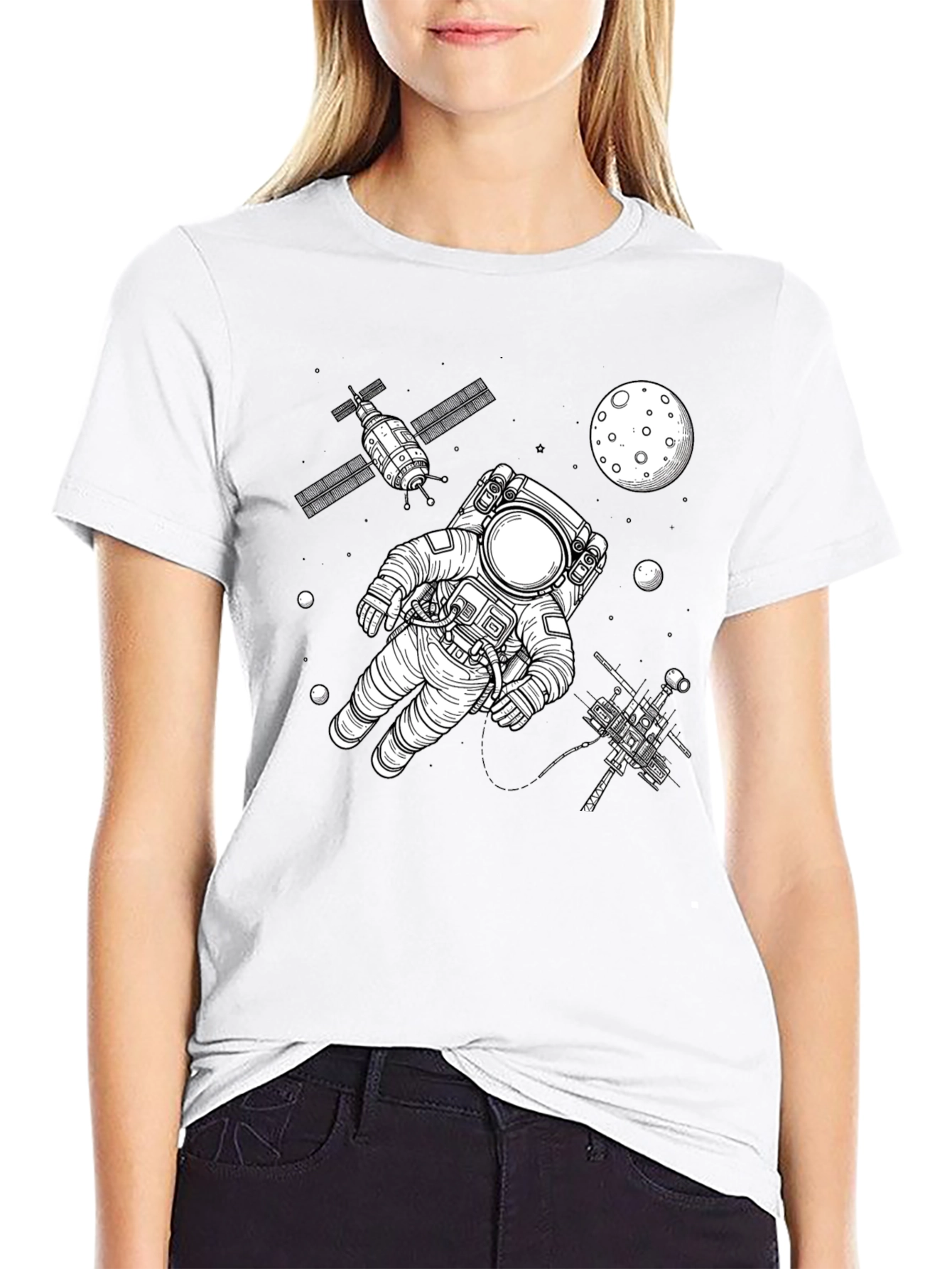 Astronaut in Space Graphic Tee - Black