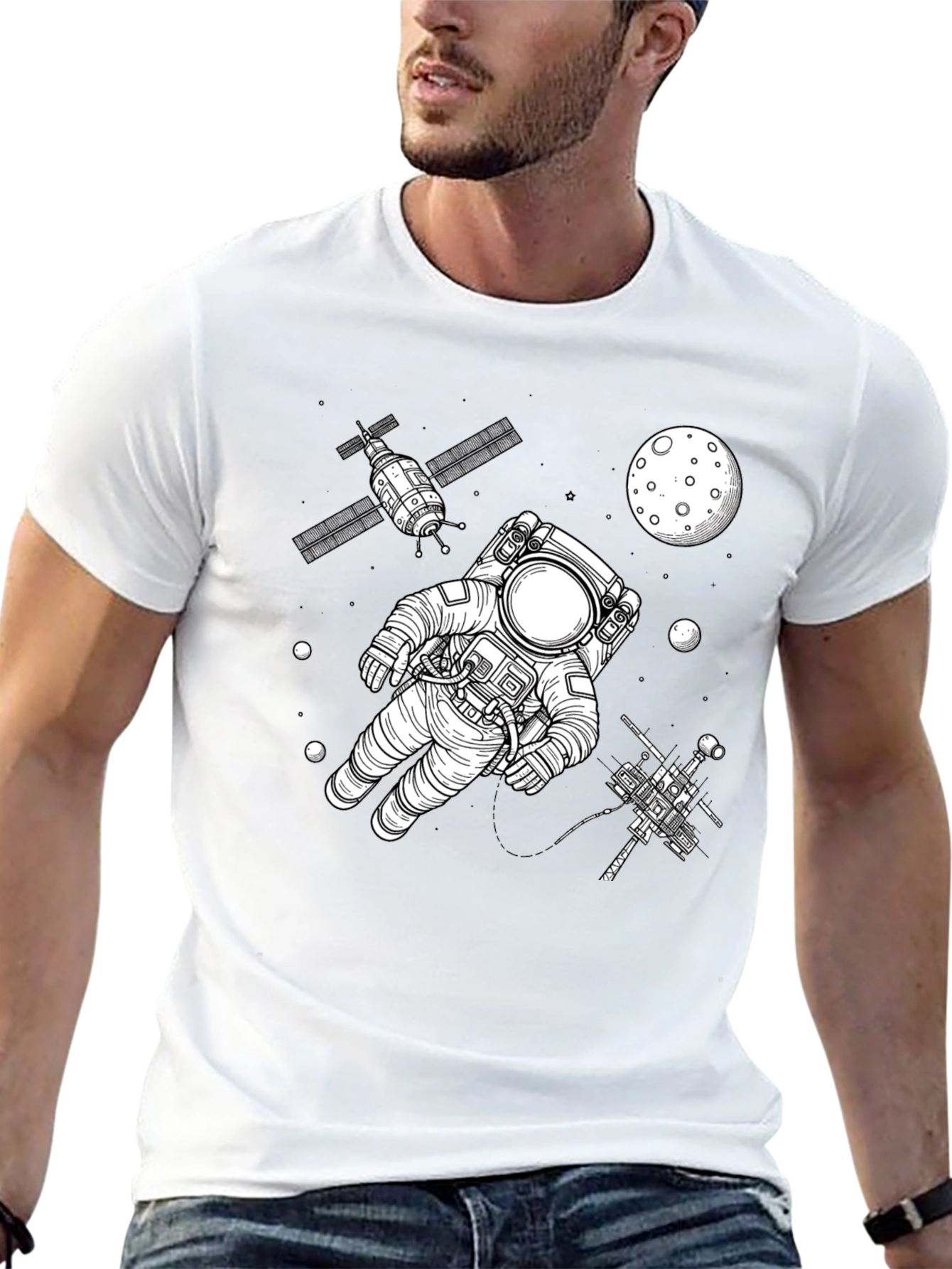 Astronaut in Space Graphic Tee - Black