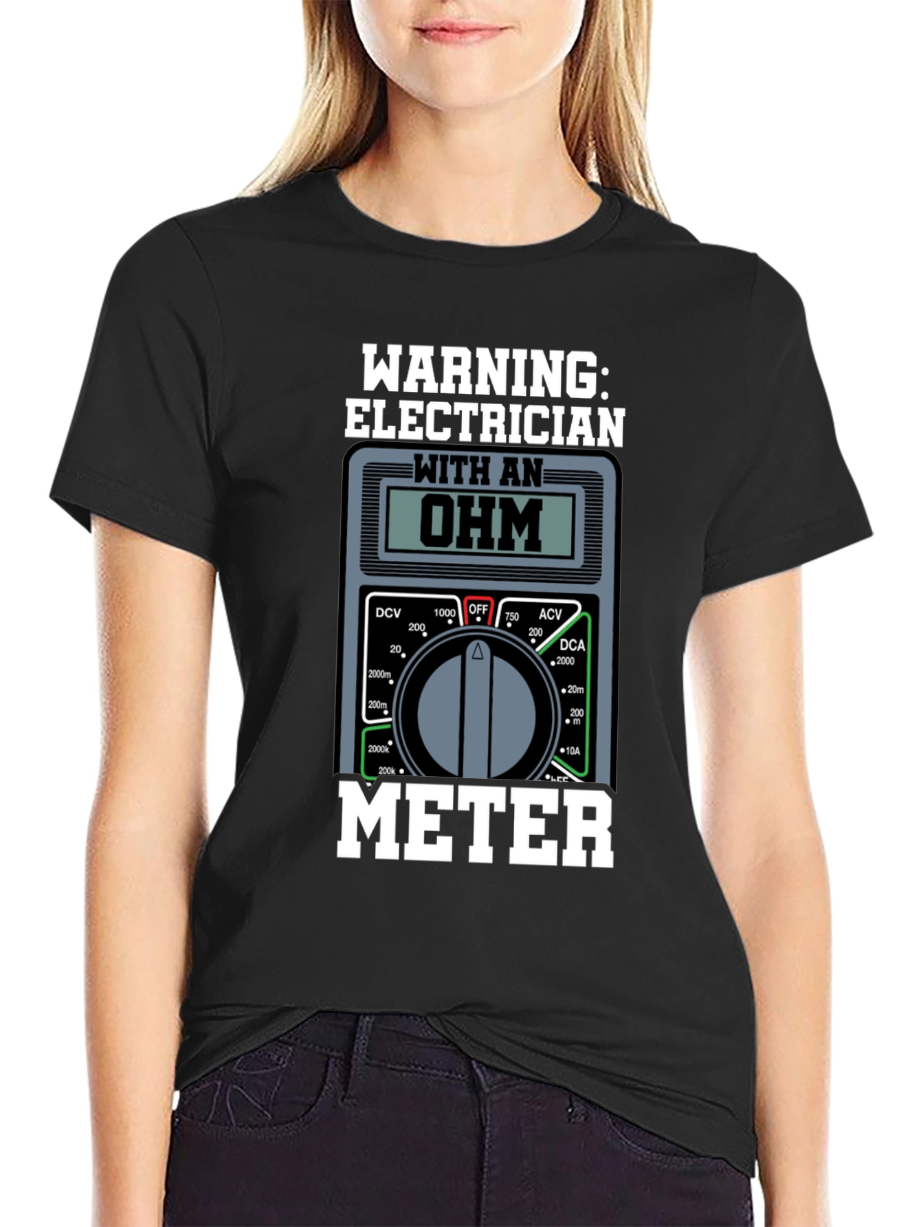 Electrician Ohm Meter Warning T-Shirt