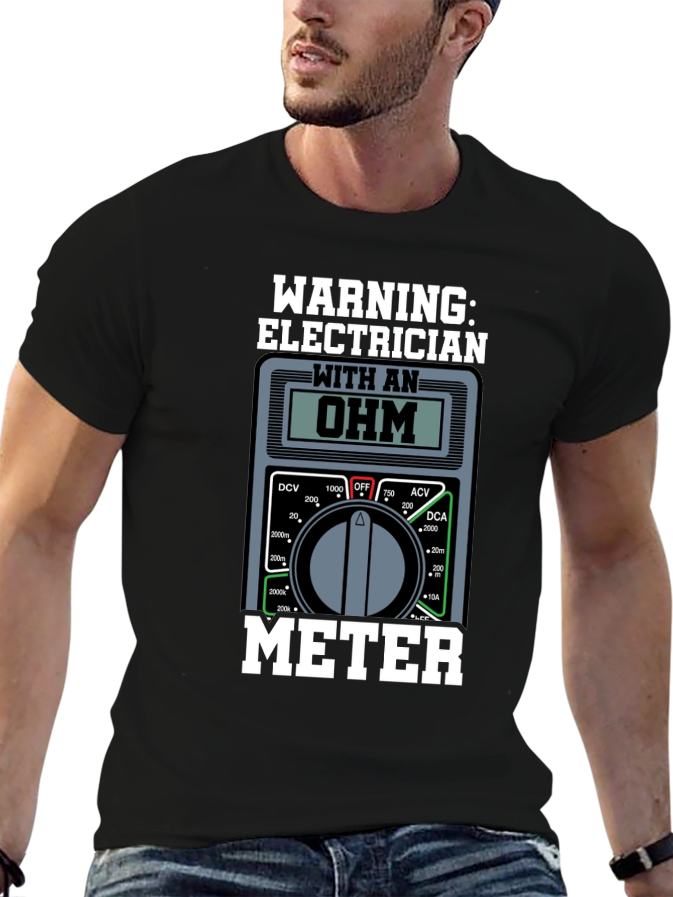 Electrician Ohm Meter Warning T-Shirt