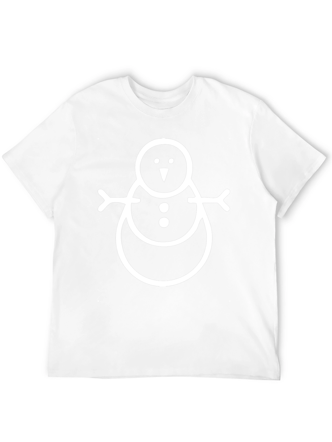 Festive Snowman Graphic Tee - Black Cotton Comfort