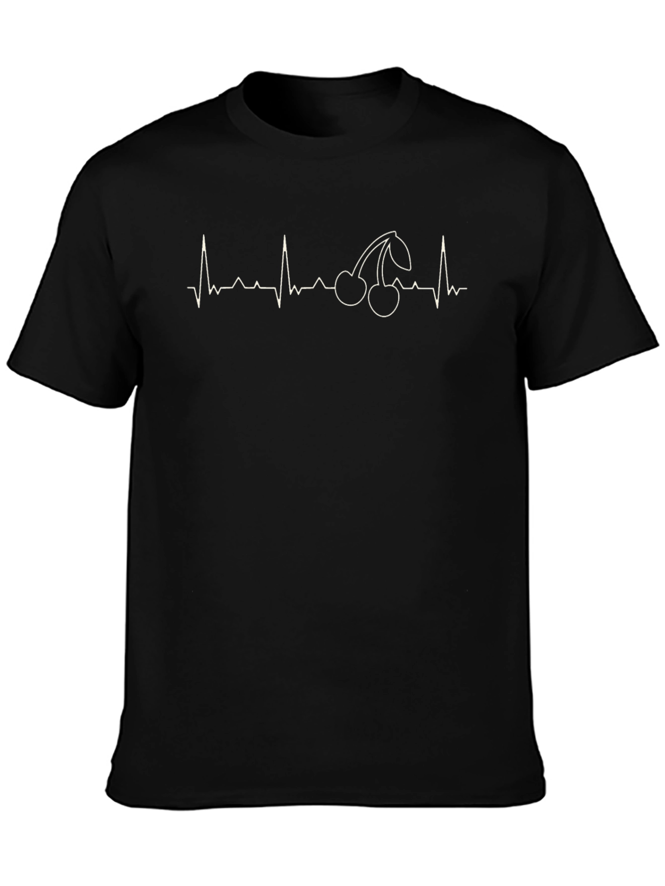 Cherry Heartbeat Graphic Black T-Shirt