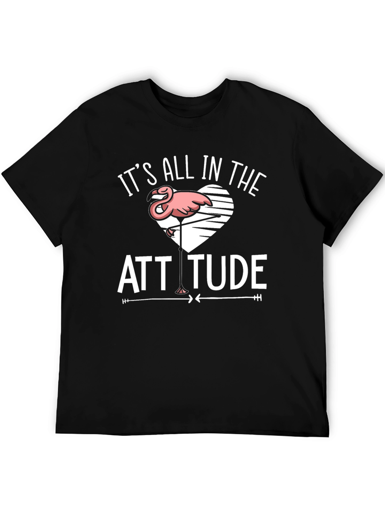 Attitude Flamingo Black T-Shirt