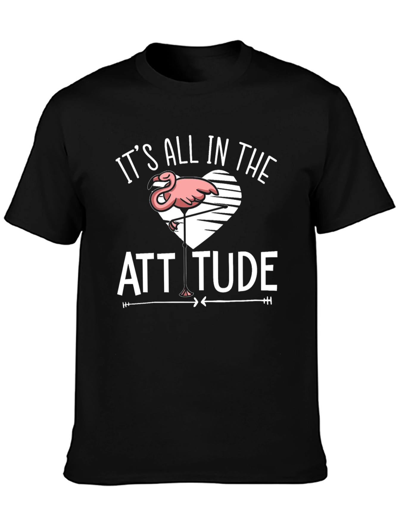 Attitude Flamingo Black T-Shirt