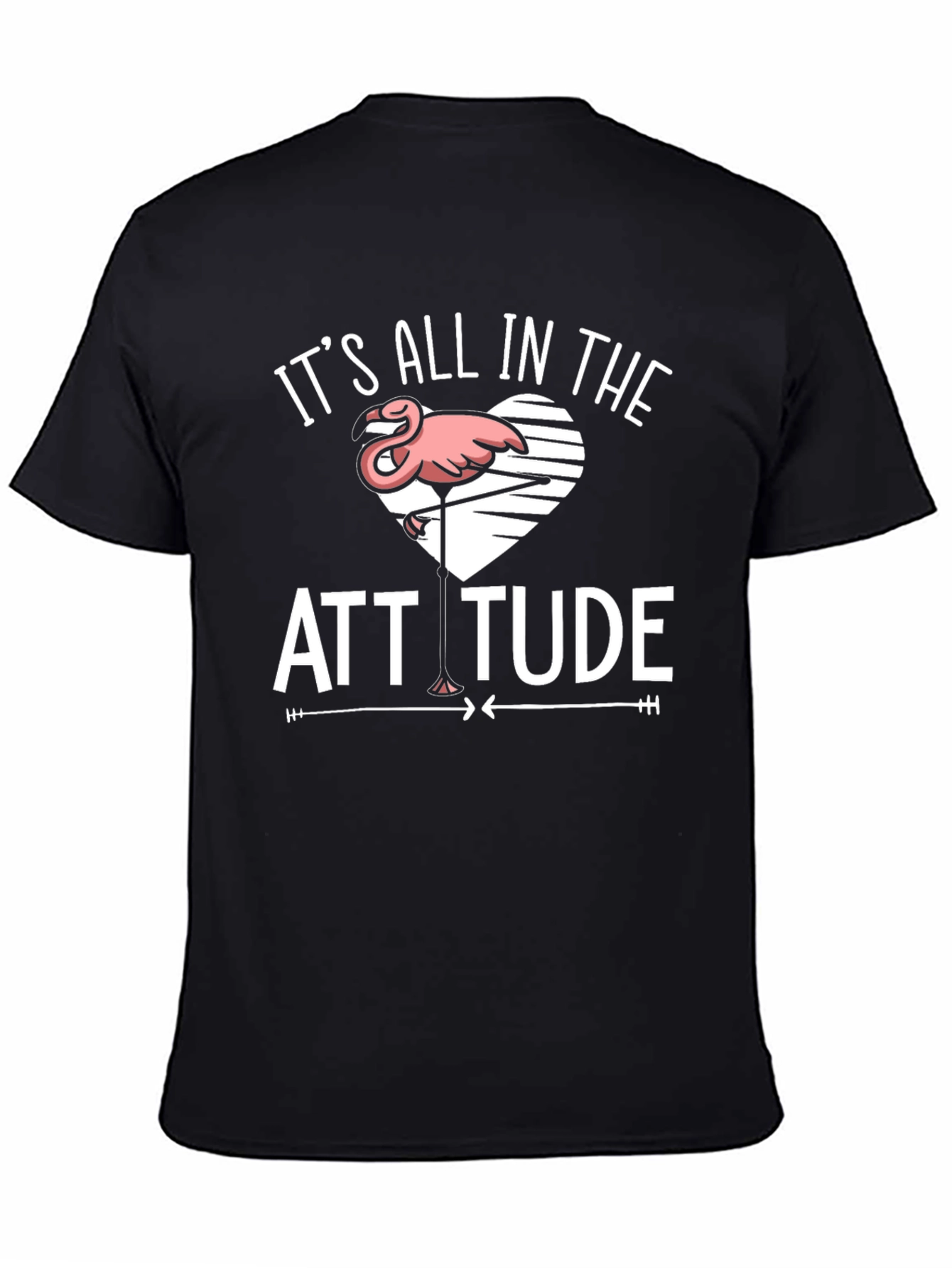 Attitude Flamingo Black T-Shirt