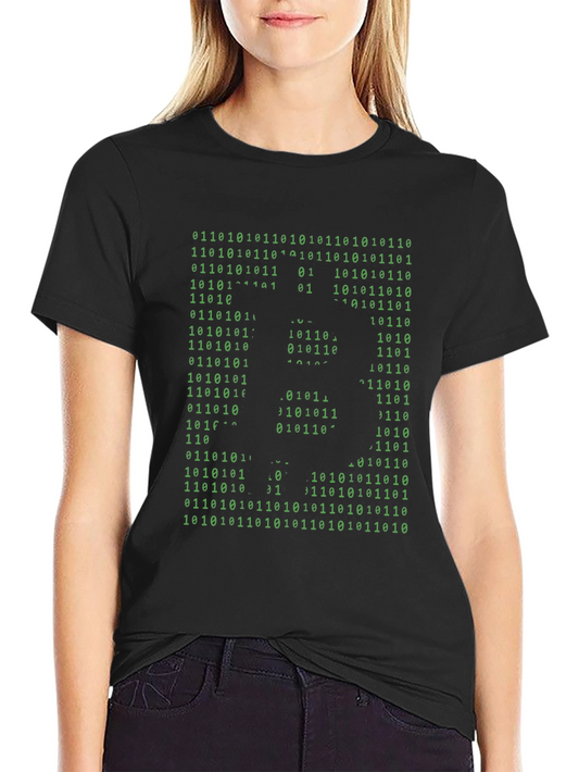 Binary Skull Graphic Tee - Hacker Style