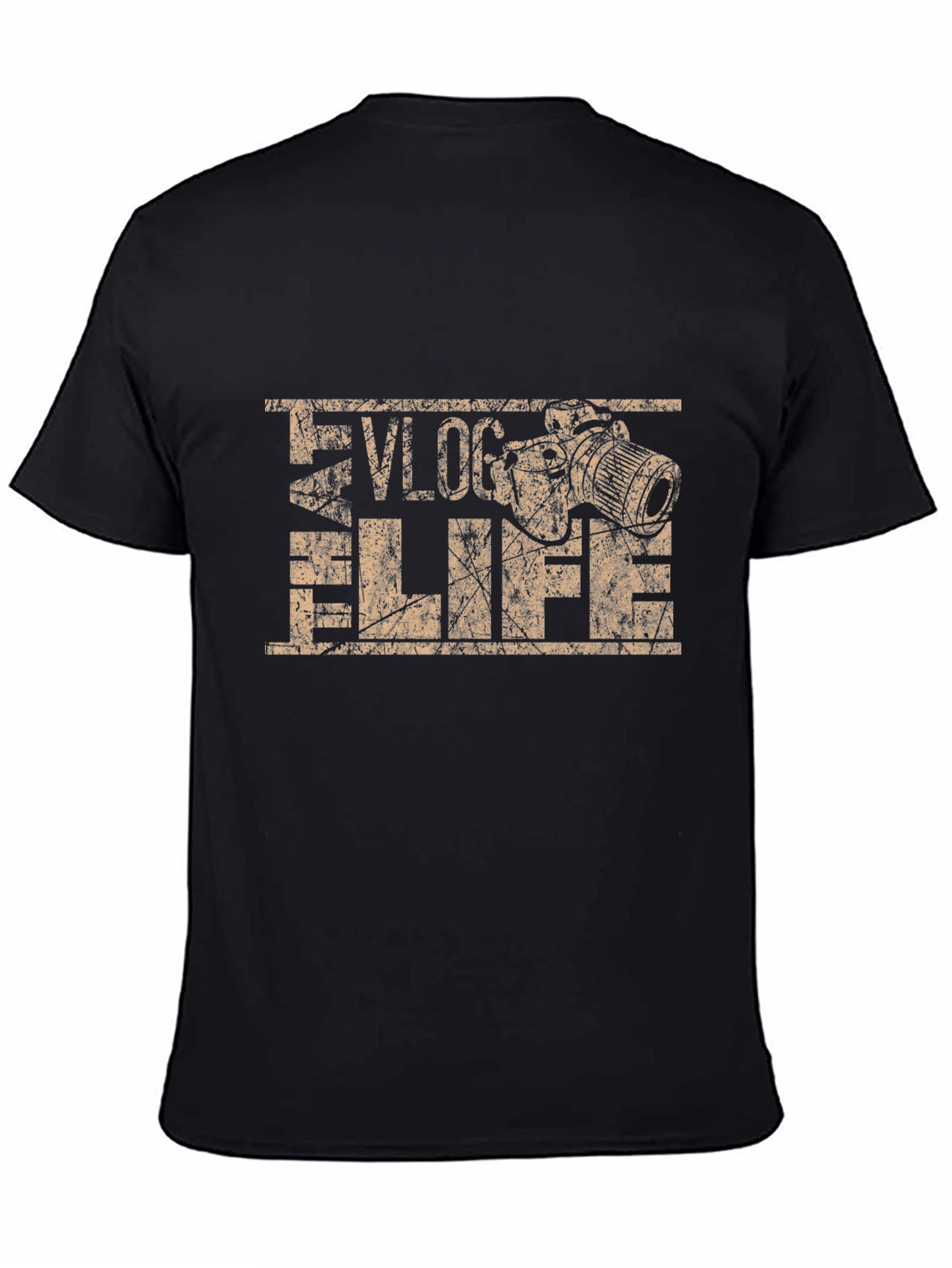 Vlog Life Camera Graphic T-Shirt - Black