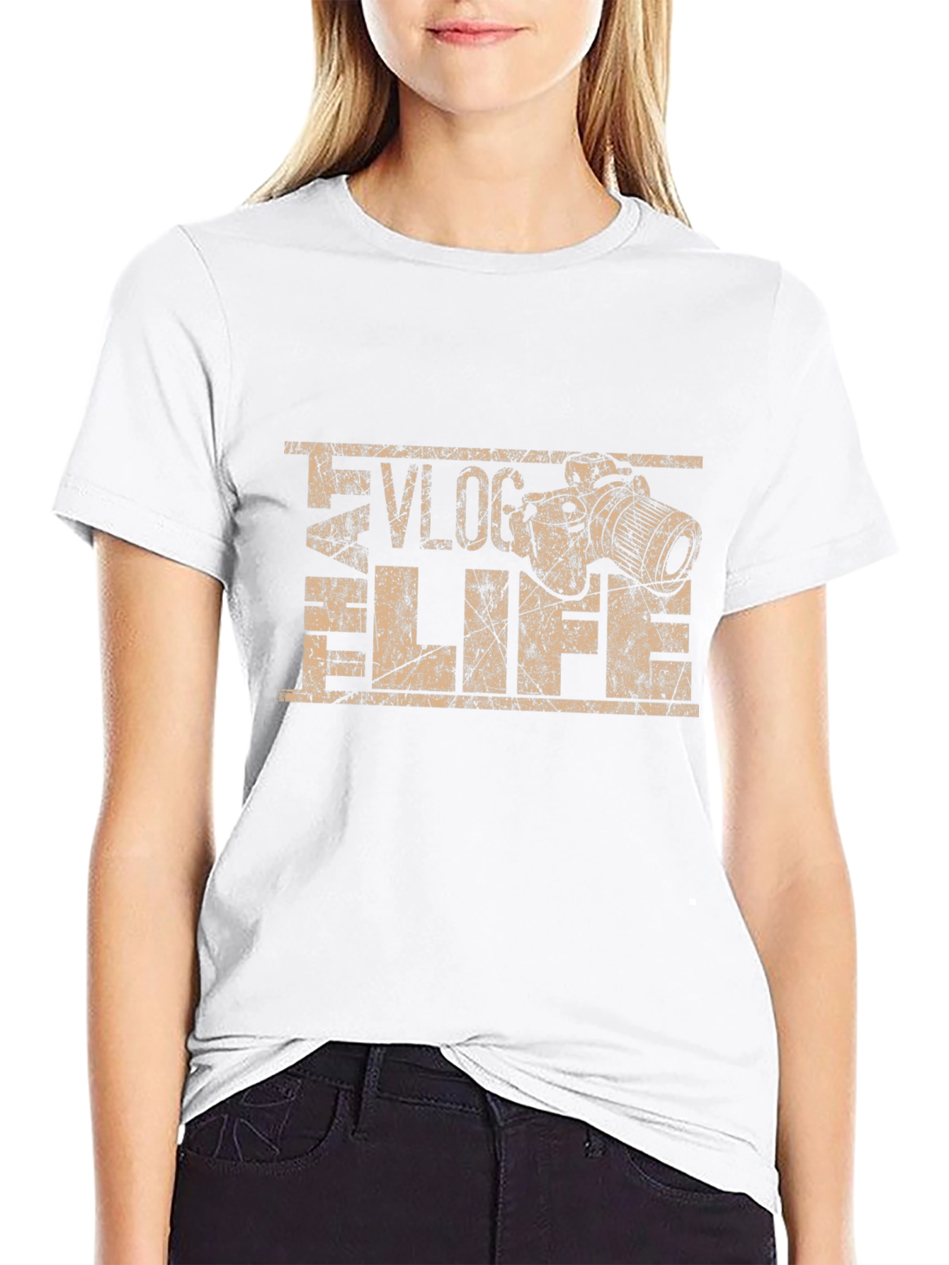 Vlog Life Camera Graphic T-Shirt - Black